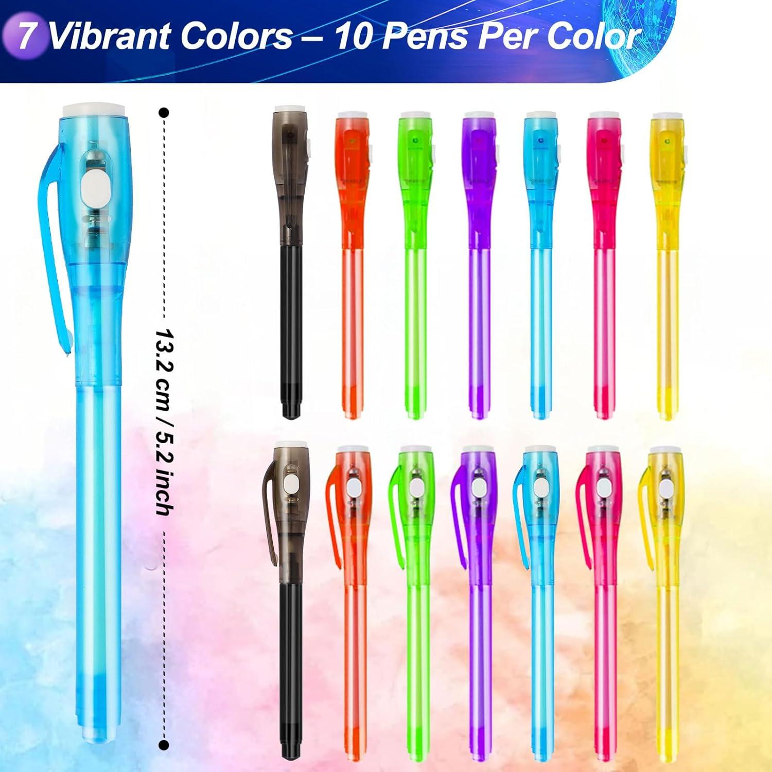 Set de 7 Bolígrafos de Tinta Invisible UV Daemson - 7 Colores