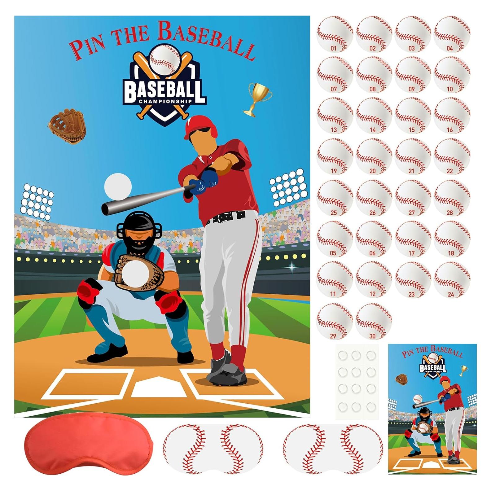 Juego de Fiesta Béisbol PLULON con Póster y Stickers