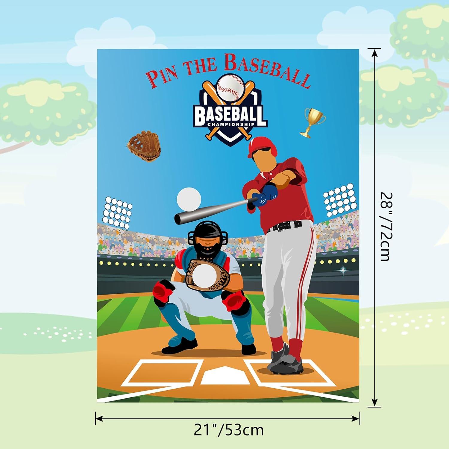 Juego de Fiesta Béisbol PLULON con Póster y Stickers