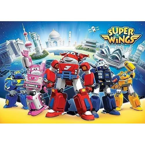 Super Wings Paquete de 4 Figuras Transformadoras 2" Jett Donnie Paul Astra