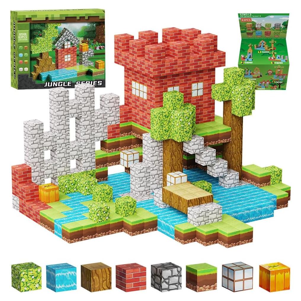 Bloques Magnéticos de Construcción Shantou 63 PCS para Niños