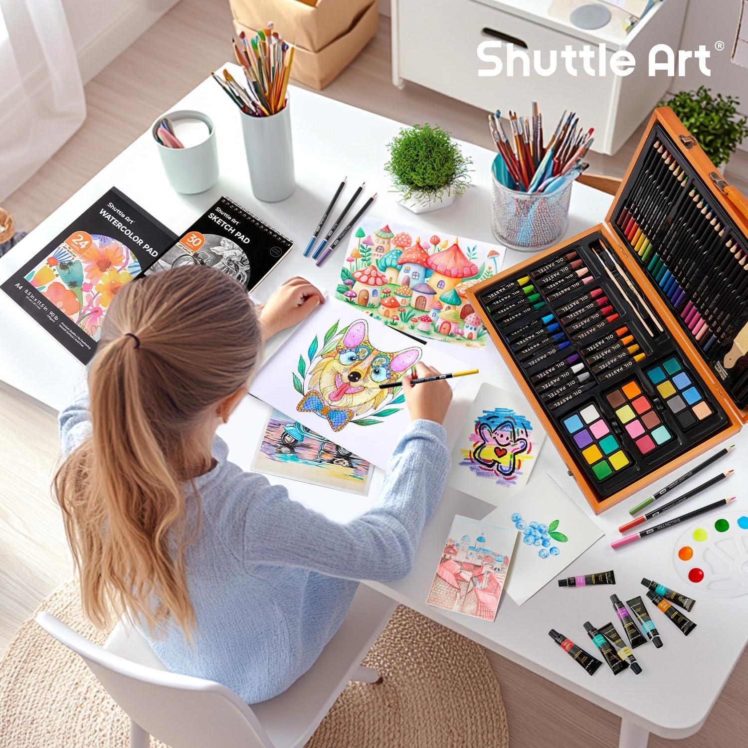 Set de Arte Deluxe Shuttle Art 118 Piezas en Caja de Madera