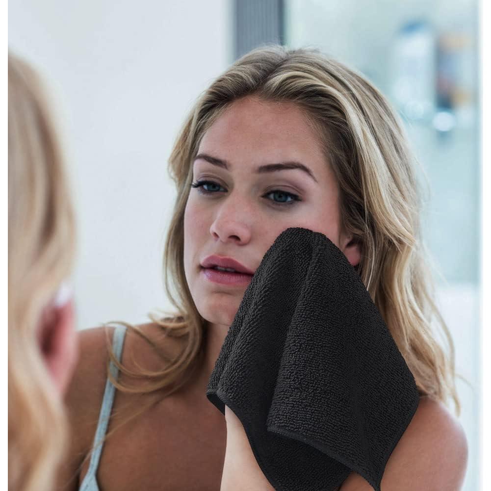 Juego de 100 Toallas de Microfibra Orighty 30x30 cm Negras