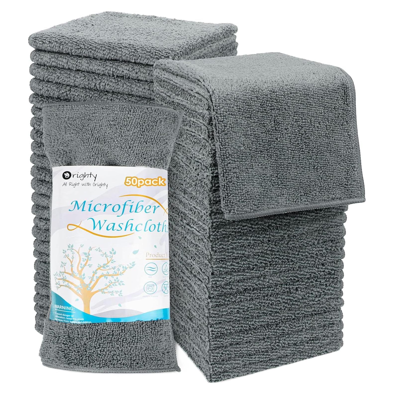 Conjunto de Toallas de Microfibra Orighty 50 Piezas 30x30 cm Gris