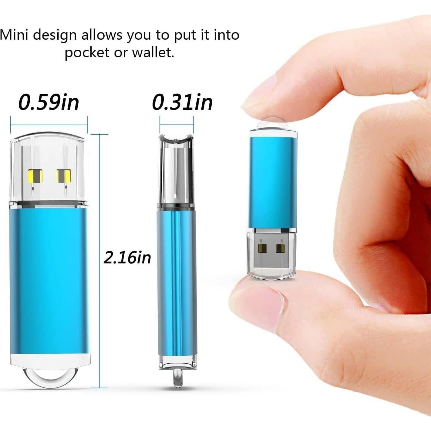 Pendrive USB 2.0 K&ZZ 4GB Multicolor Paquete de 5 Unidades
