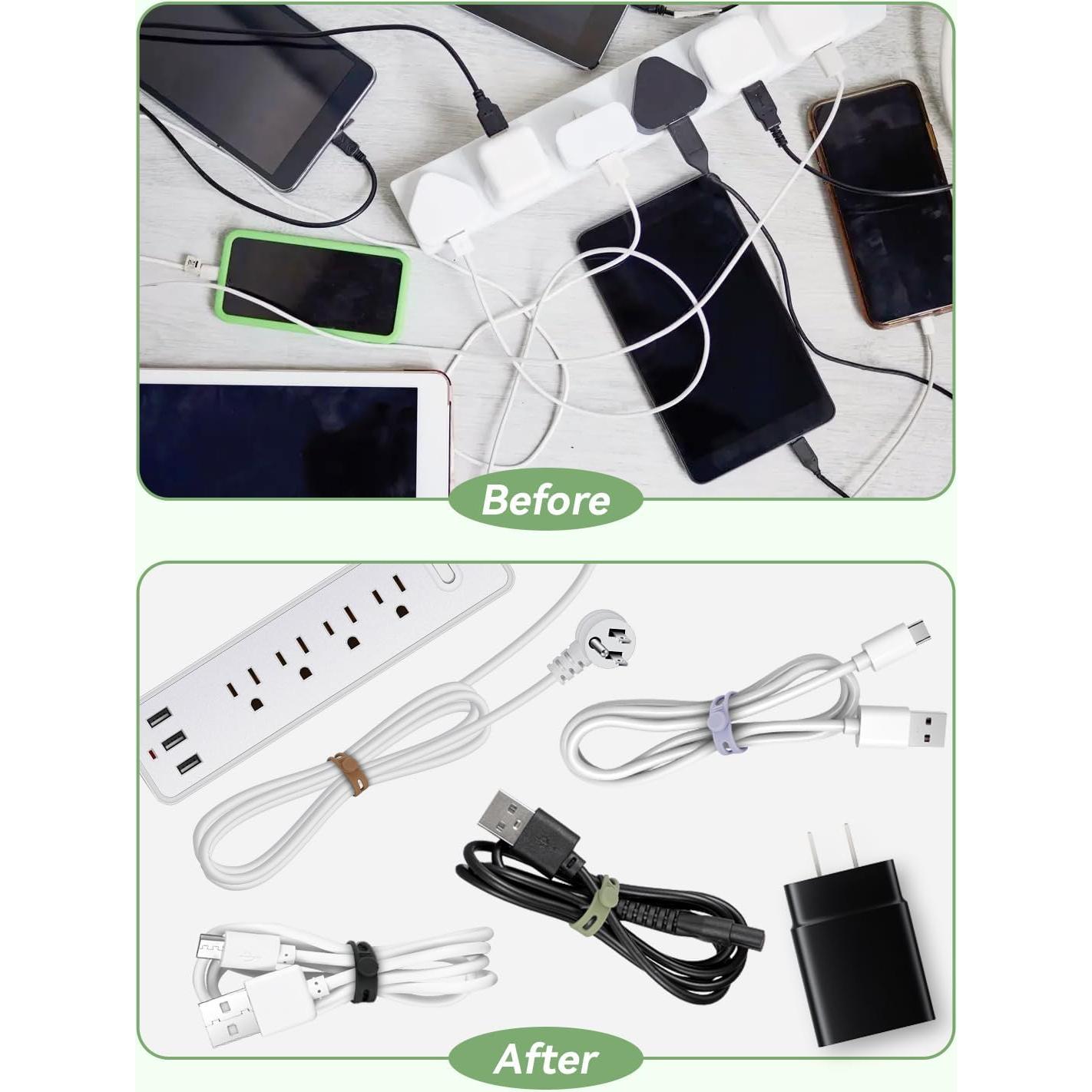 30 Correas de Silicona Reutilizables Viaky para Organizar Cables