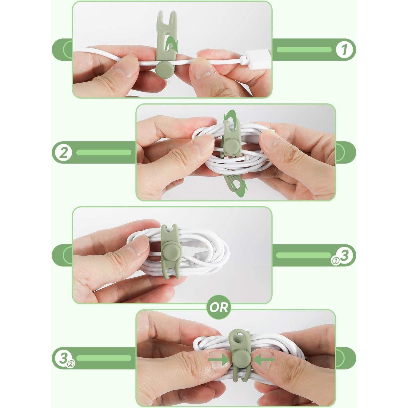 30 Correas de Silicona Reutilizables Viaky para Organizar Cables