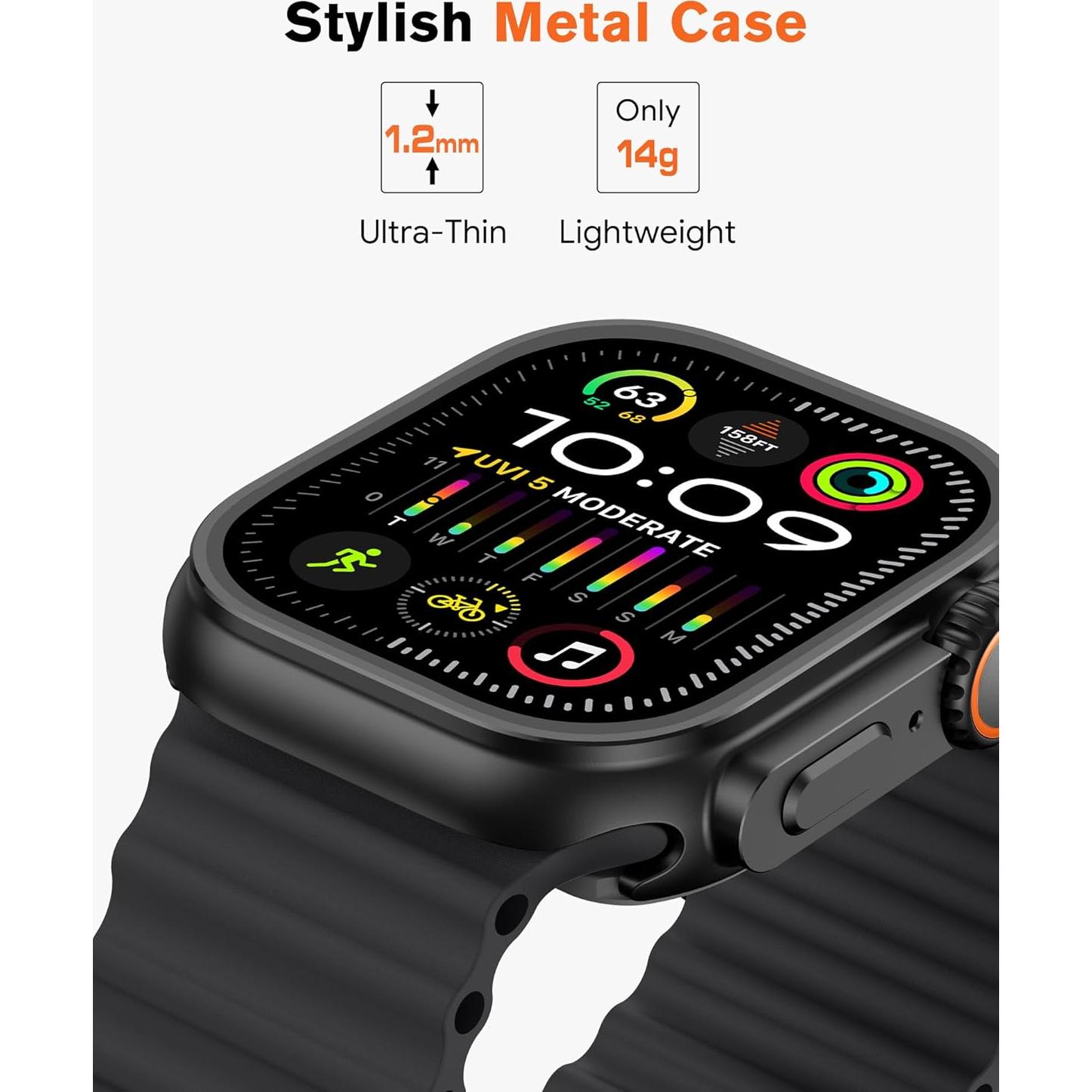 Funda de Metal amBand W1 para Apple Watch 44mm - Negro