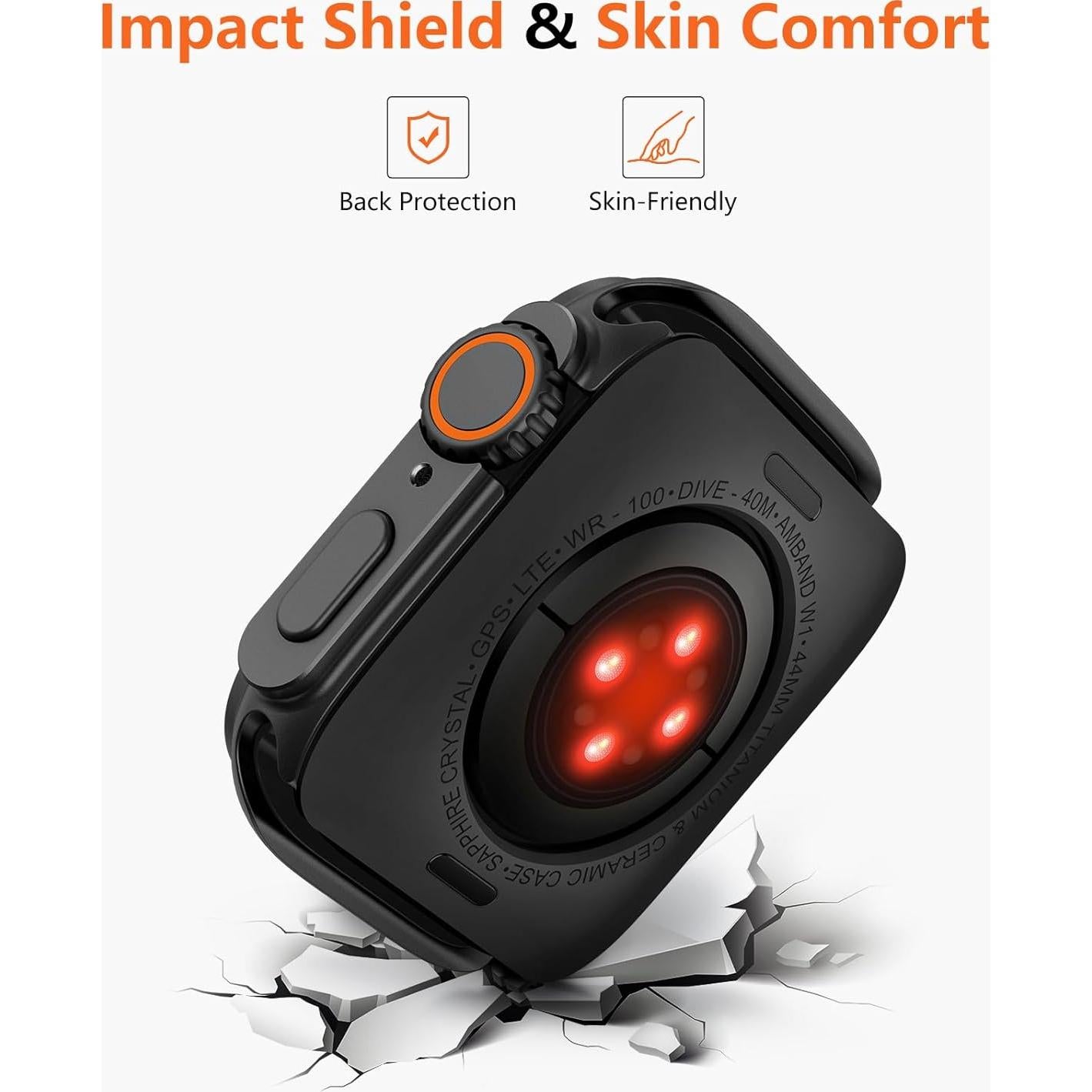 Funda de Metal amBand W1 para Apple Watch 44mm - Negro