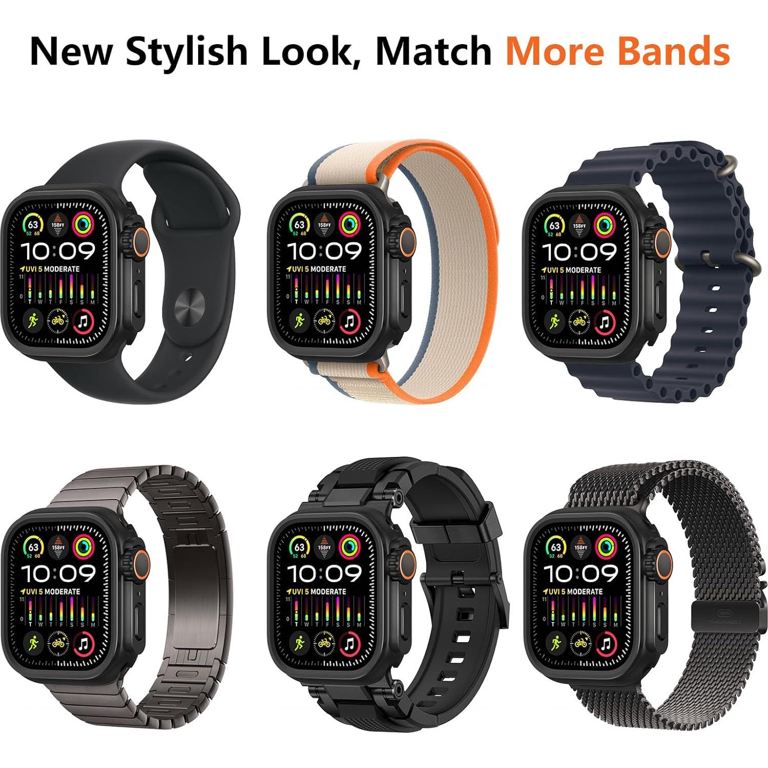 Funda de Metal amBand W1 para Apple Watch 44mm - Negro