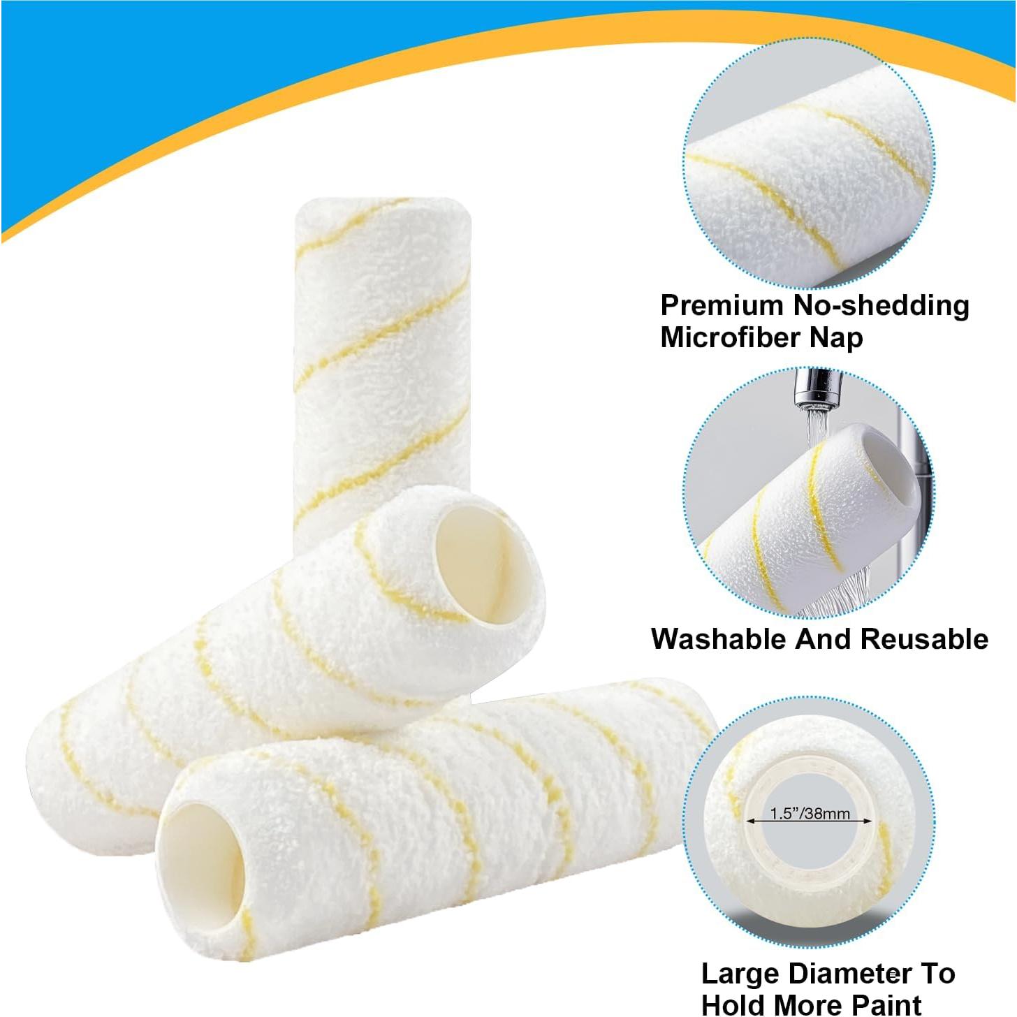 Cubiertas de rodillo de pintura microfibra Origin 9" 3-pack