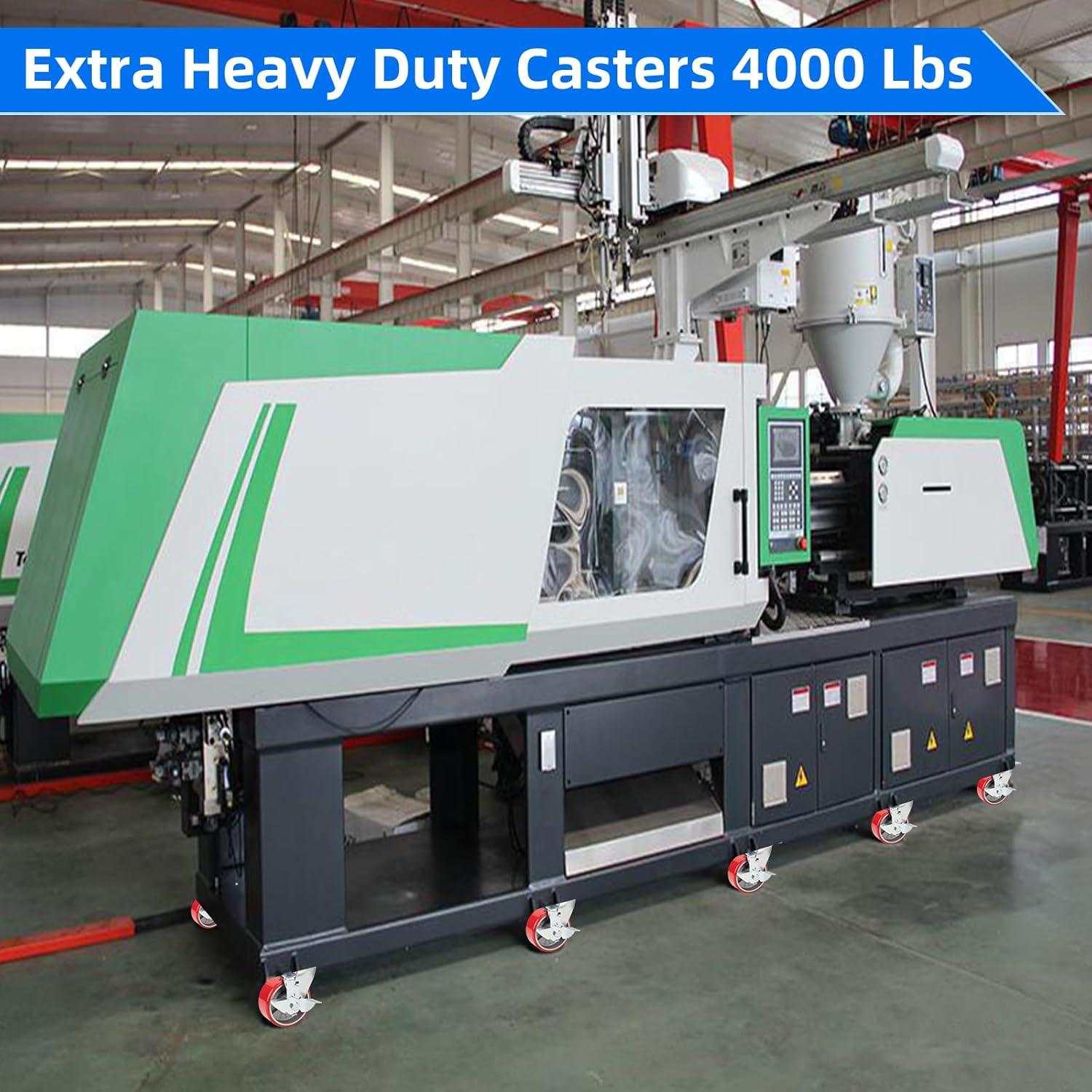 Nefish Juego de 4 Ruedas Giratorias 12.7 cm con Freno 1814 kg