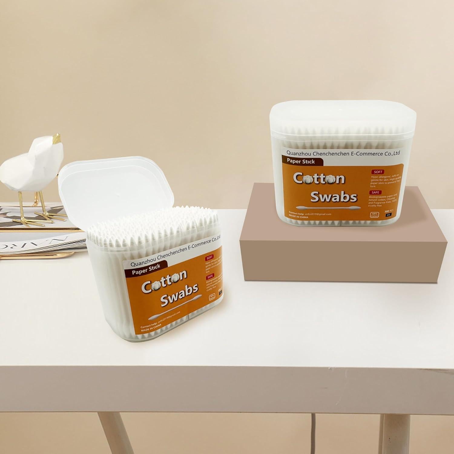 Hisopos de Algodón Doble Punta 300pcs Quanzhou 7.62cm