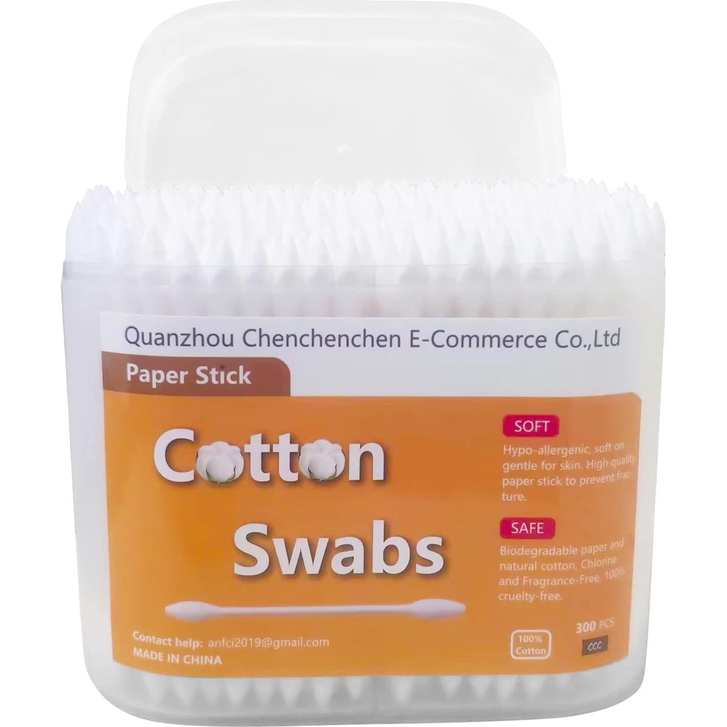 Hisopos de Algodón Doble Punta 300pcs Quanzhou 7.62cm