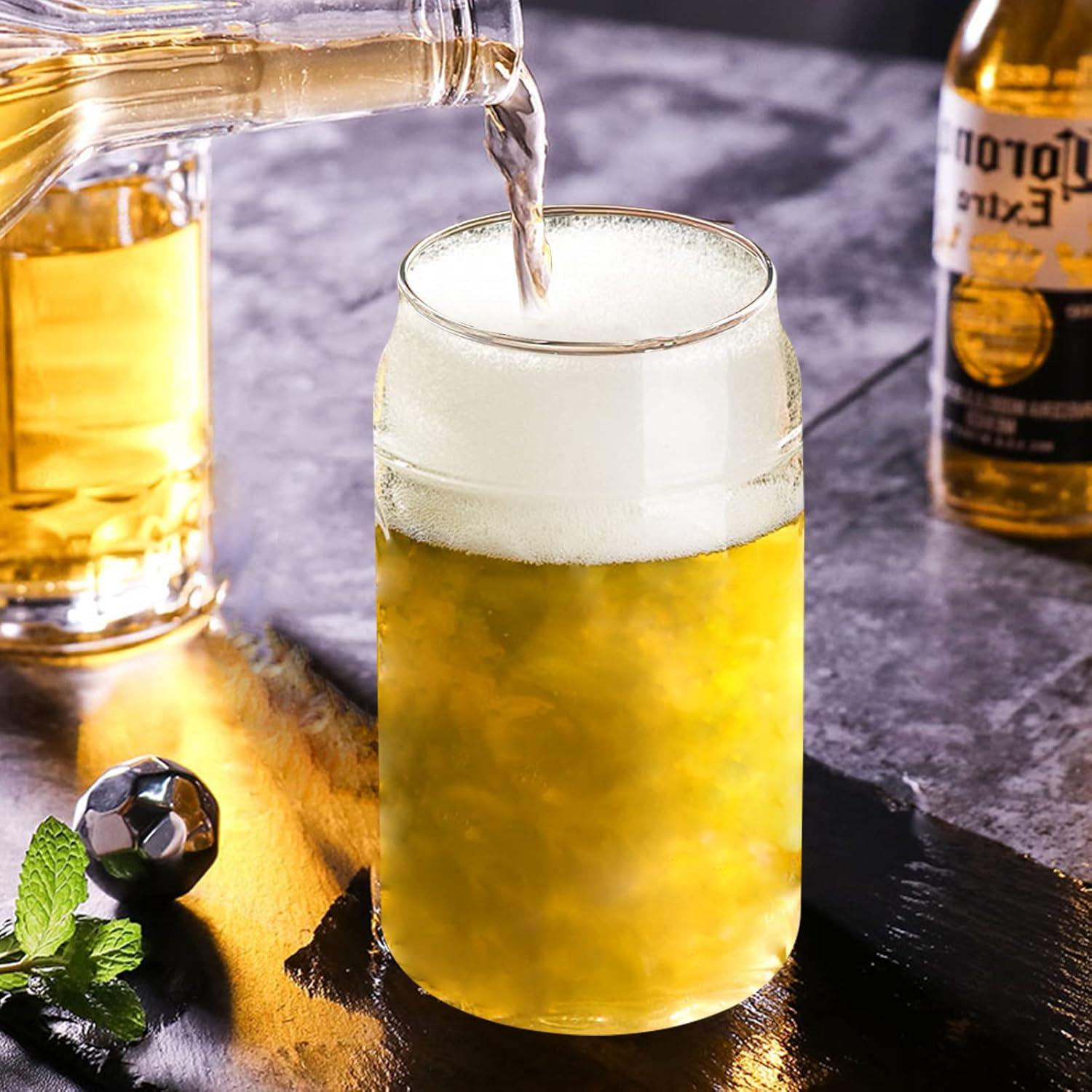 Set de 2 Vasos de Vidrio 16 oz con Tapa de Bambú y Popote WISIMMALL