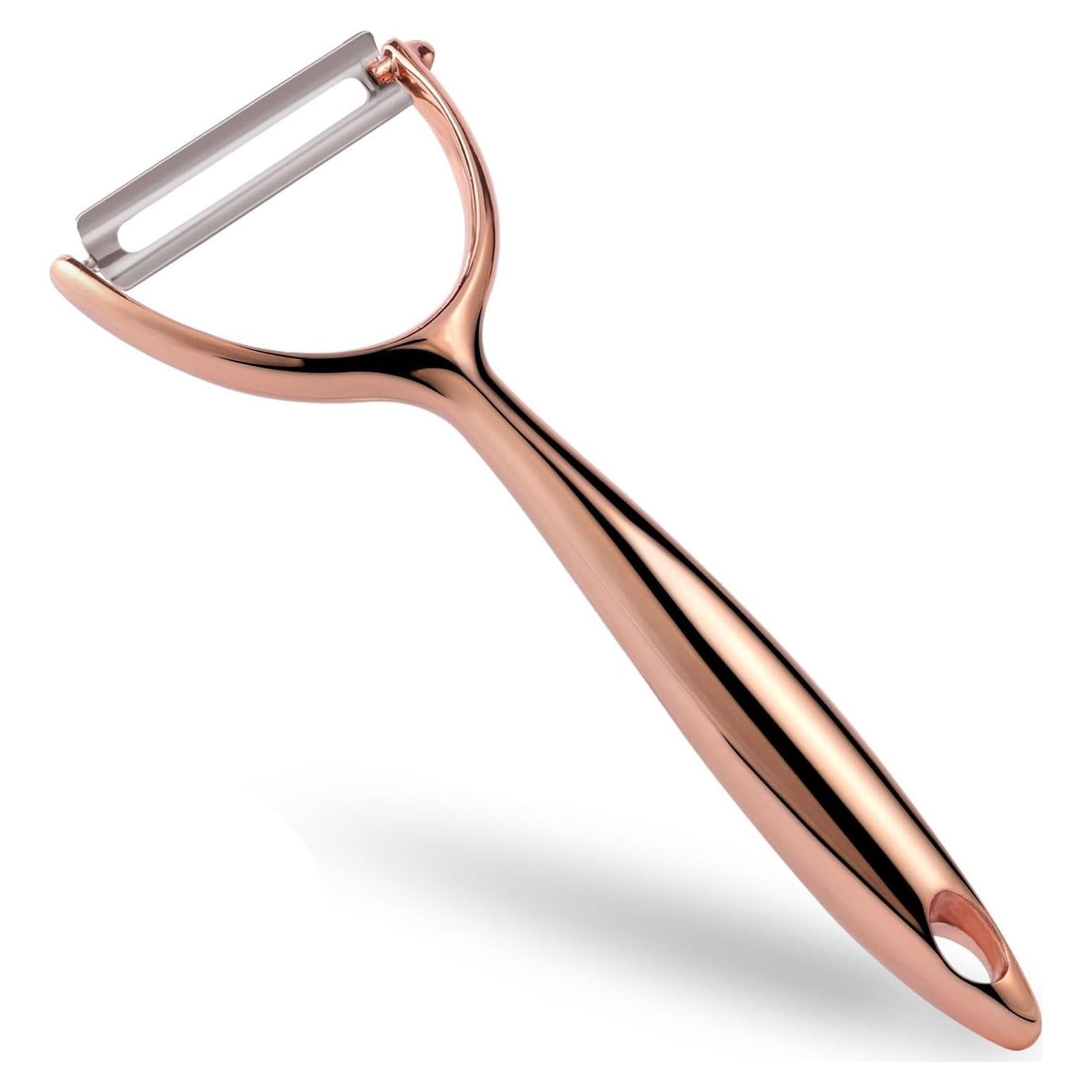 Pelador Ergonómico LIIGEMI de Acero Inoxidable - Oro Rosa