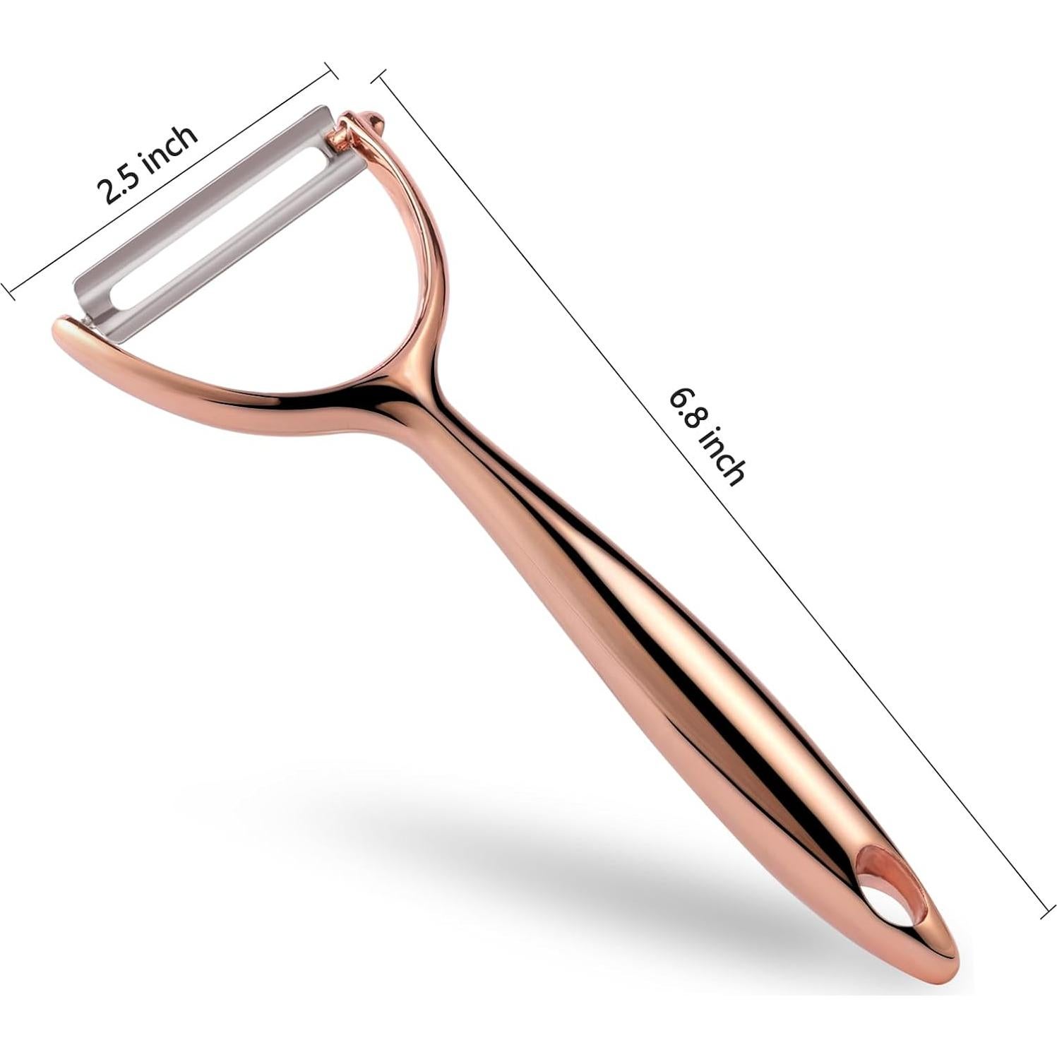 Pelador Ergonómico LIIGEMI de Acero Inoxidable - Oro Rosa