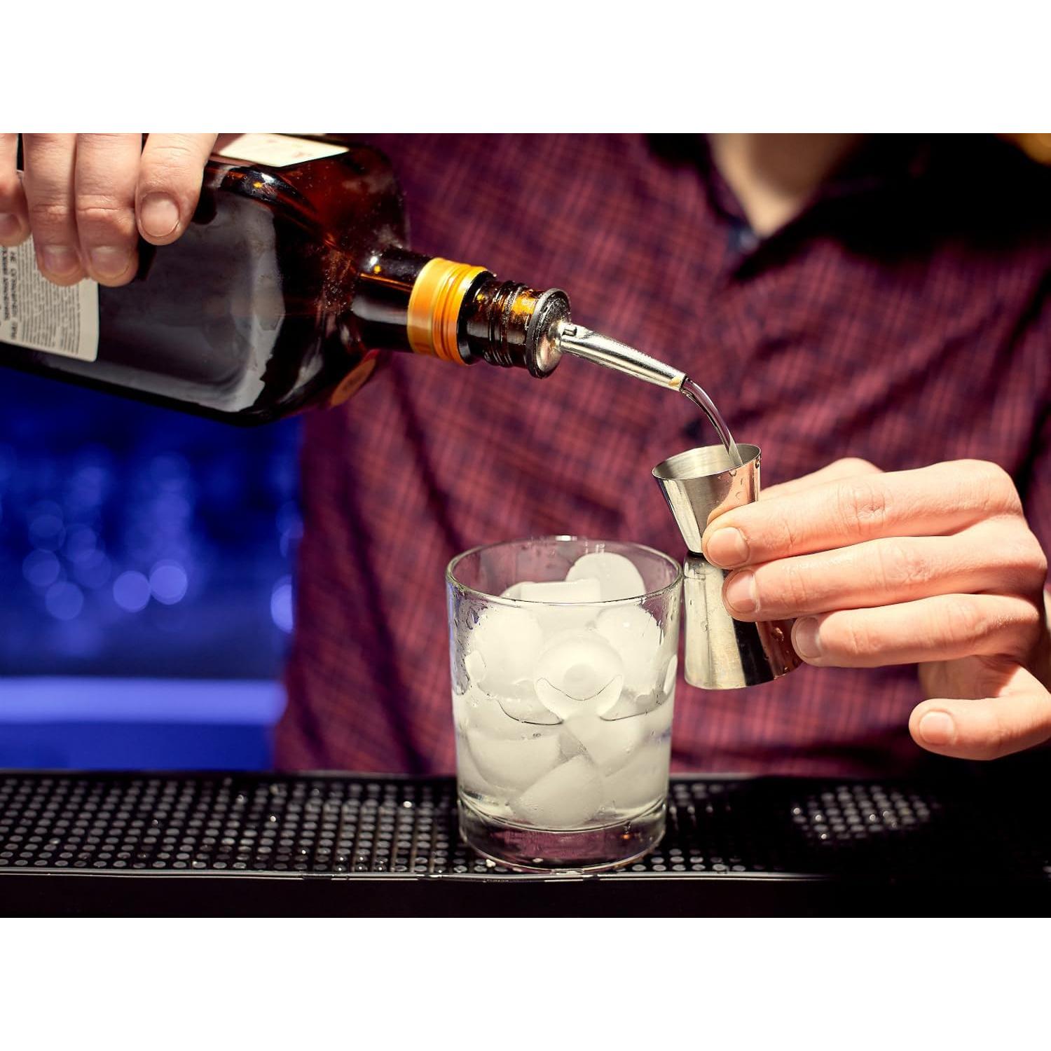 Paquete de 100 vertedores de licor acero inoxidable con tapa