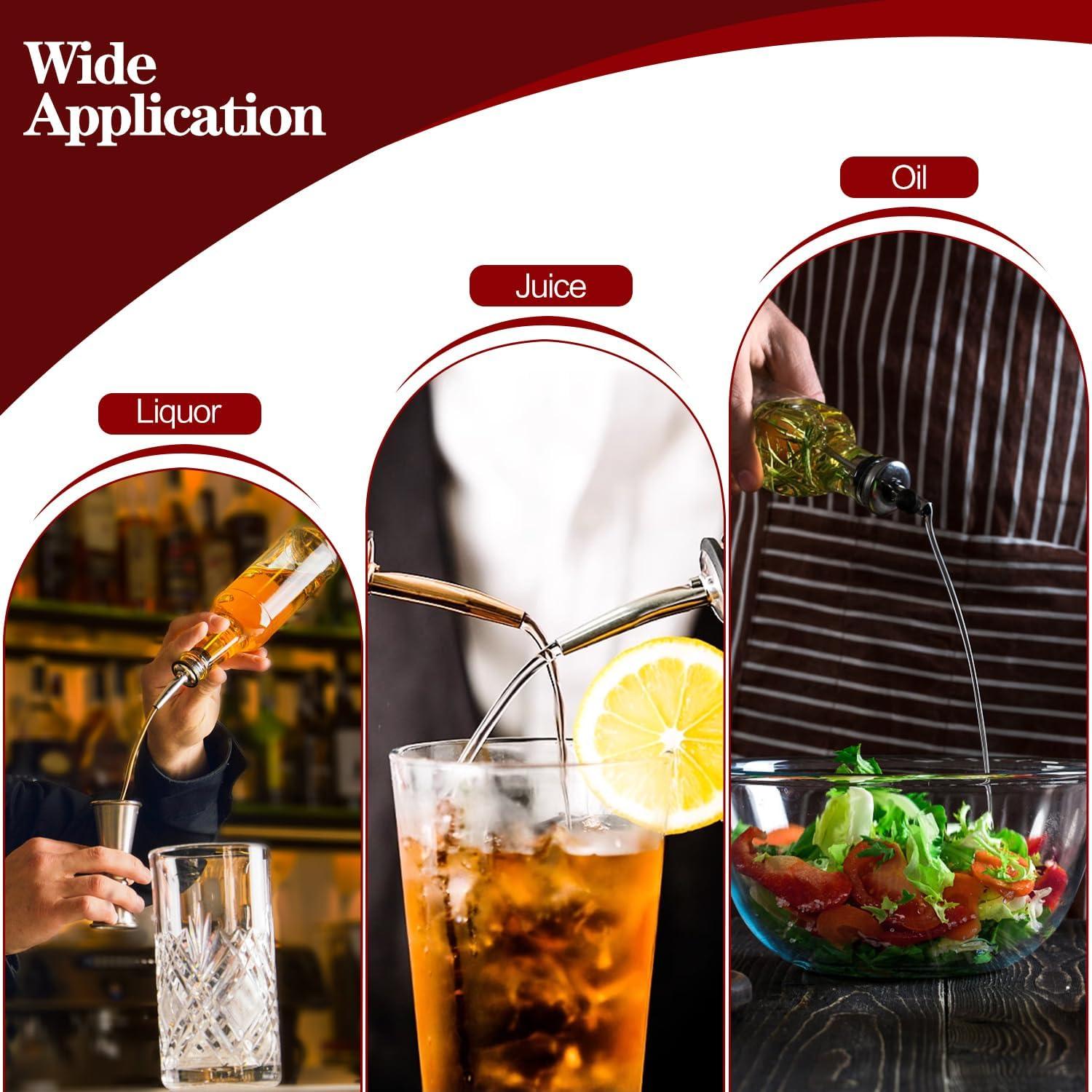 Paquete de 100 vertedores de licor acero inoxidable con tapa