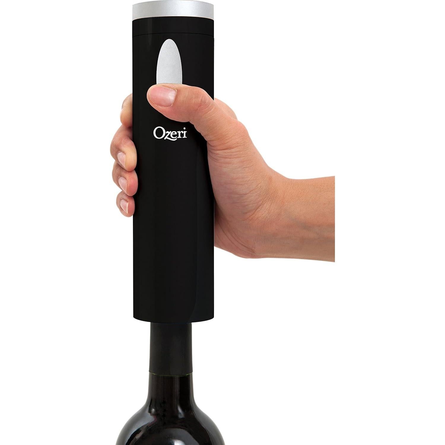 Ozeri Abrebotellas de Vino Eléctrico Negro con Cortador