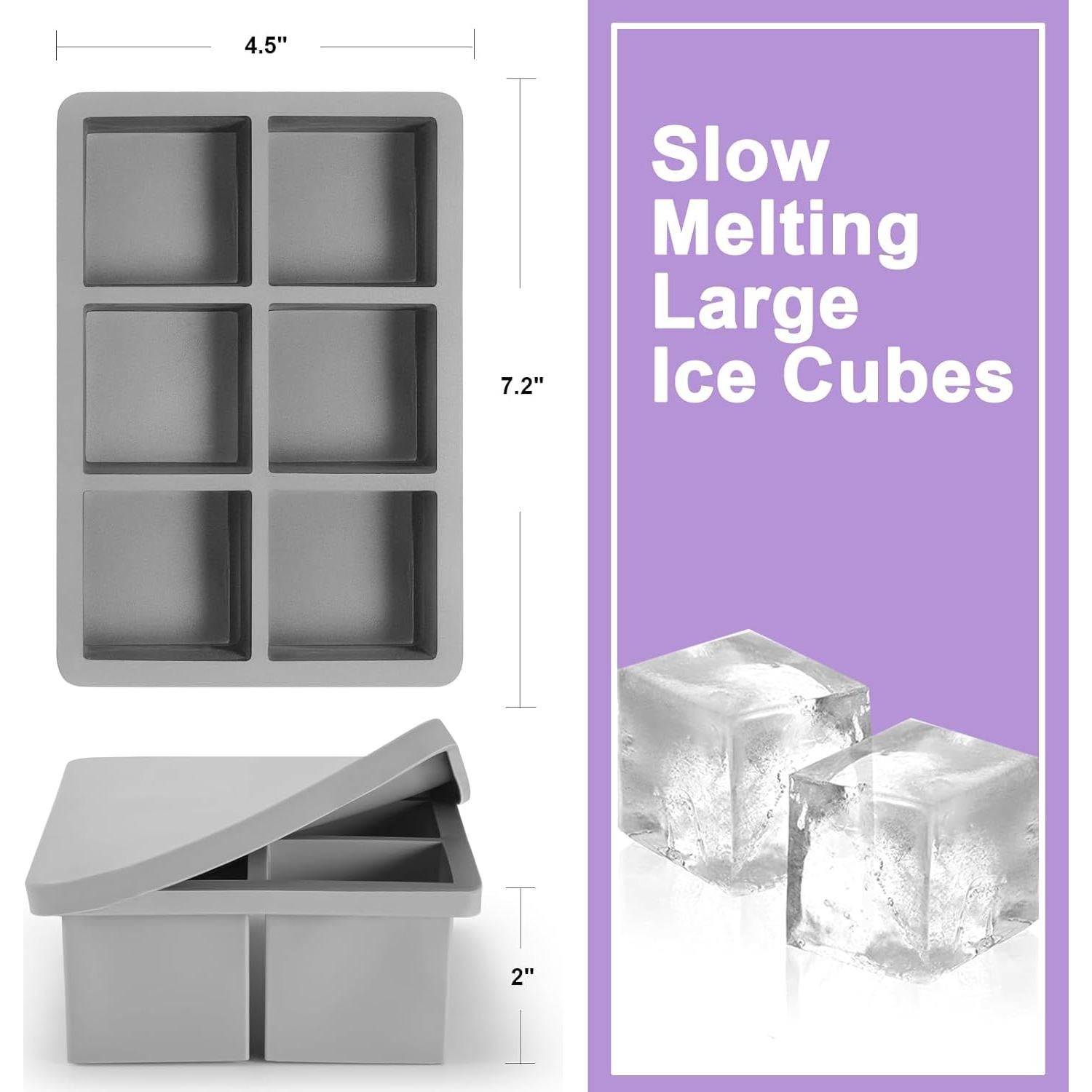 Bandeja de Hielo Grande Nax Caki 3 Pack con Tapa - Silicona