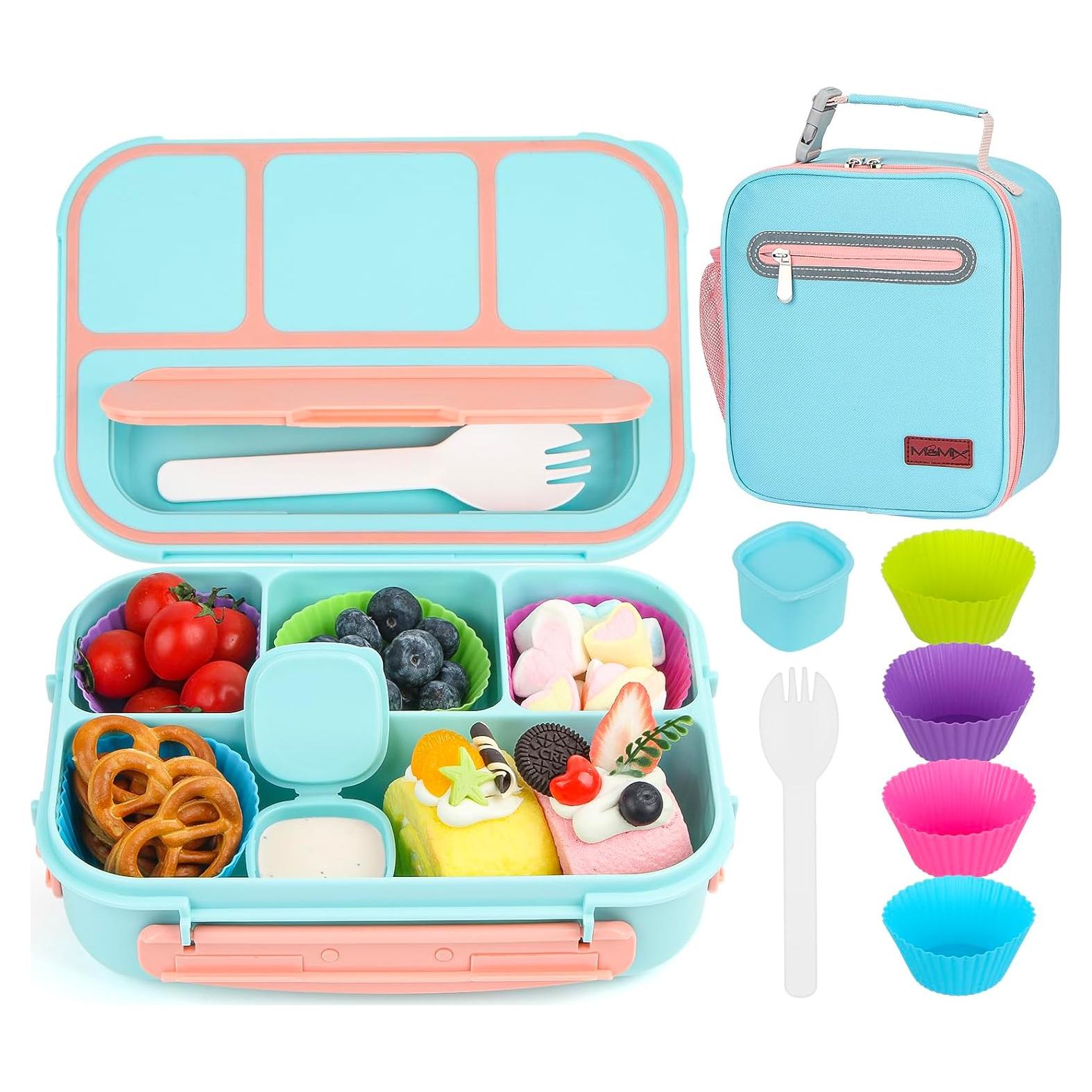 Caja de Almuerzo Bento MaMix Azul Pastel 1300ml 4 Compartimentos