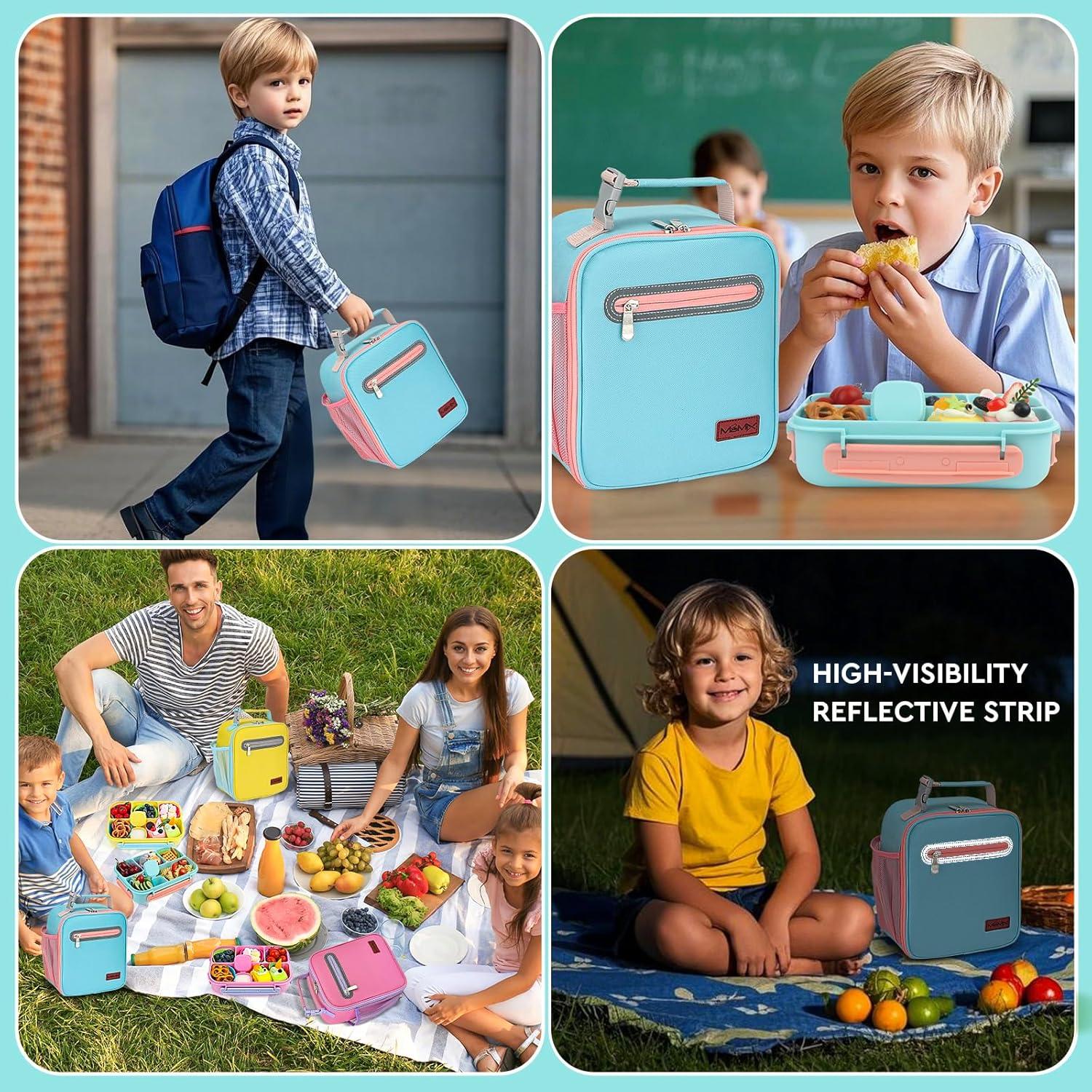 Caja de Almuerzo Bento MaMix Azul Pastel 1300ml 4 Compartimentos