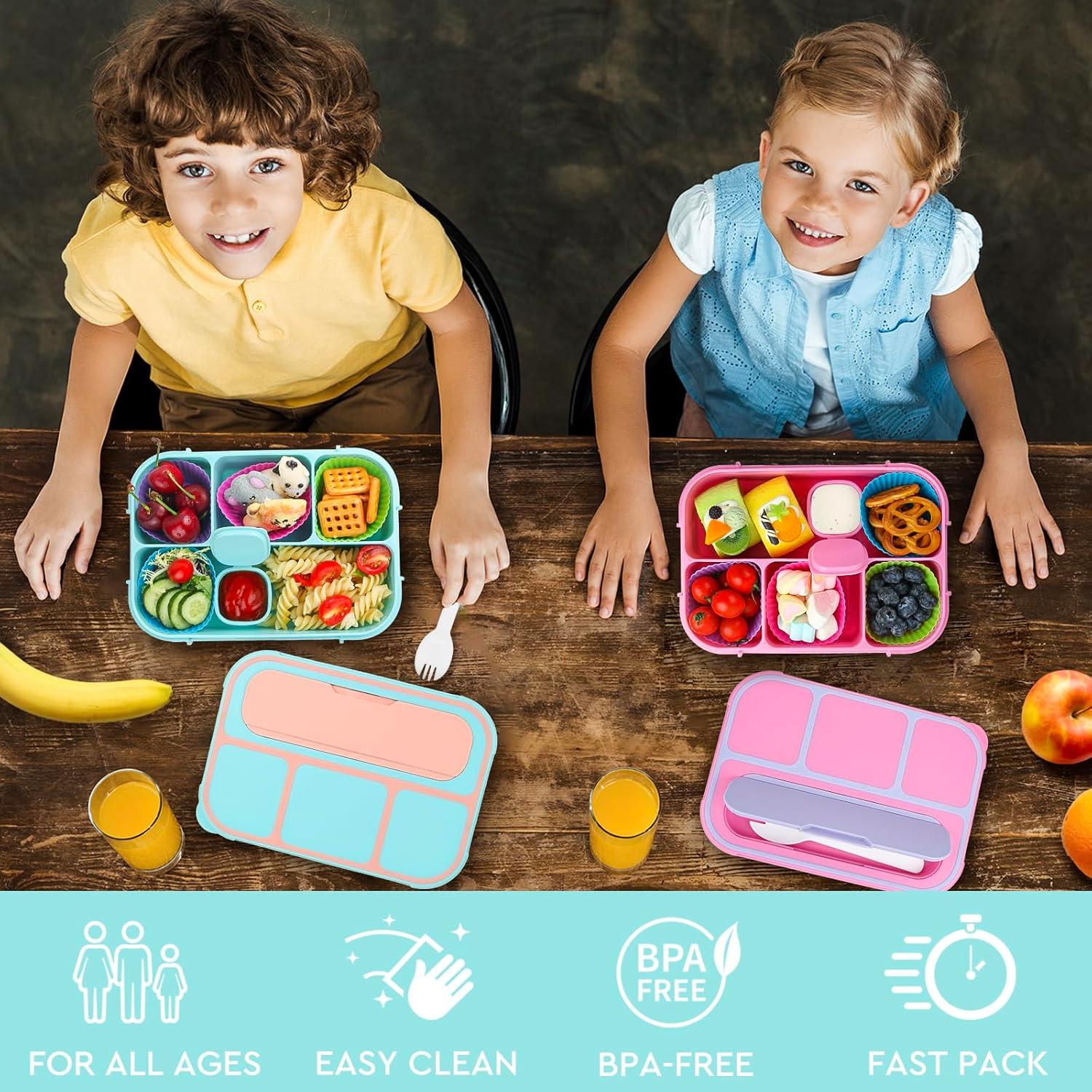 Caja de Almuerzo Bento MaMix Azul Pastel 1300ml 4 Compartimentos