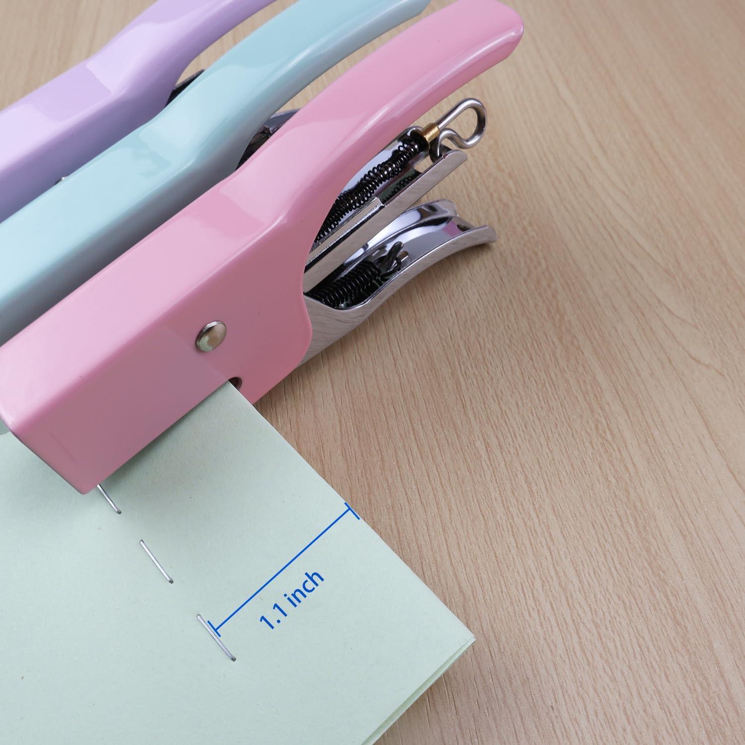 Grapadora de Mano Aacehlh Verde Menta con 750 Grapas