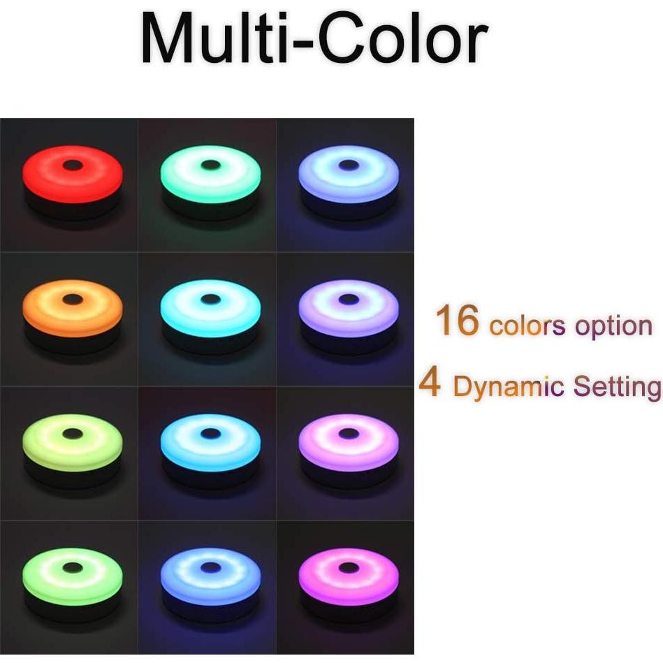 Luces Puck LED WOBSION Recargables USB Multicolor Paquete de 2