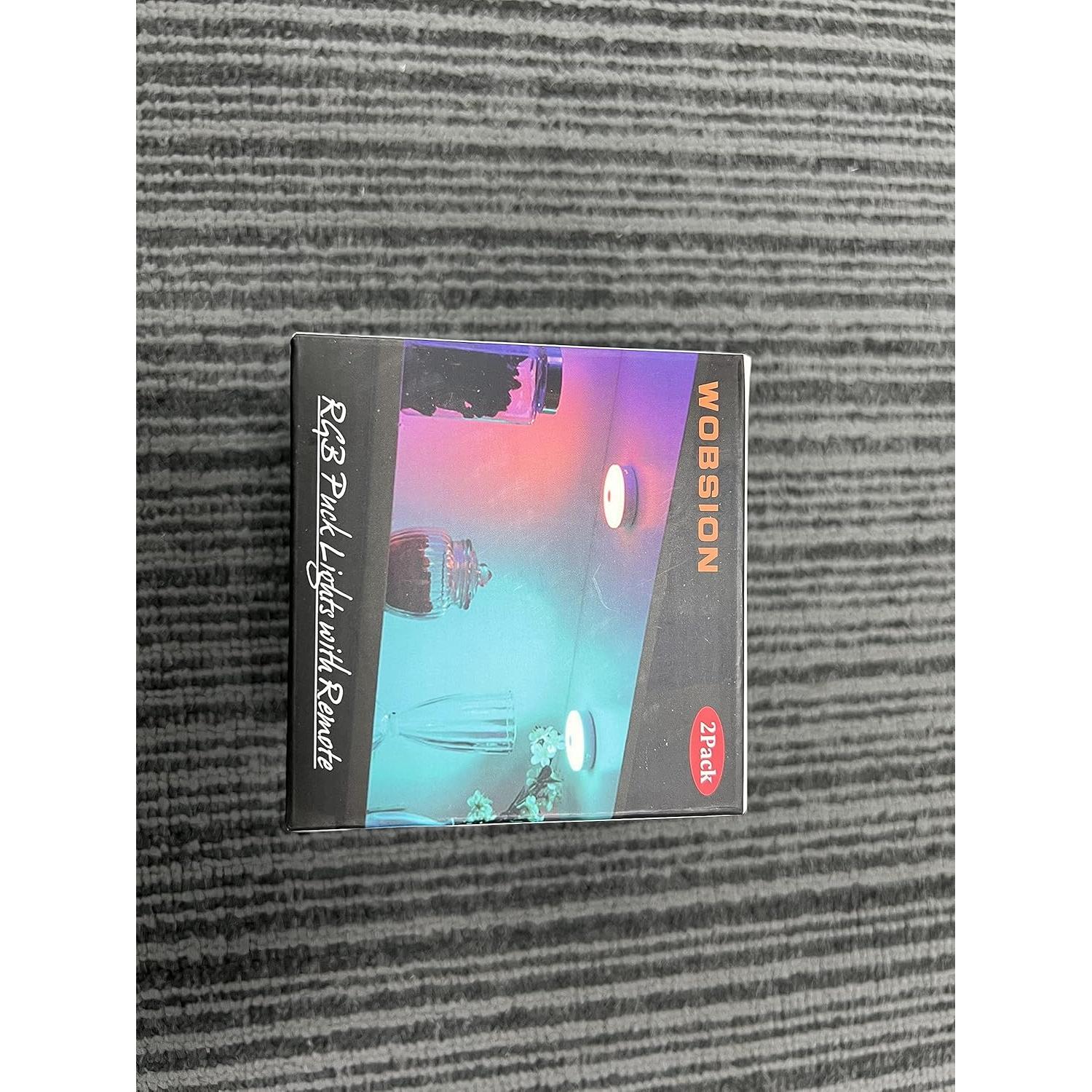 Luces Puck LED WOBSION Recargables USB Multicolor Paquete de 2