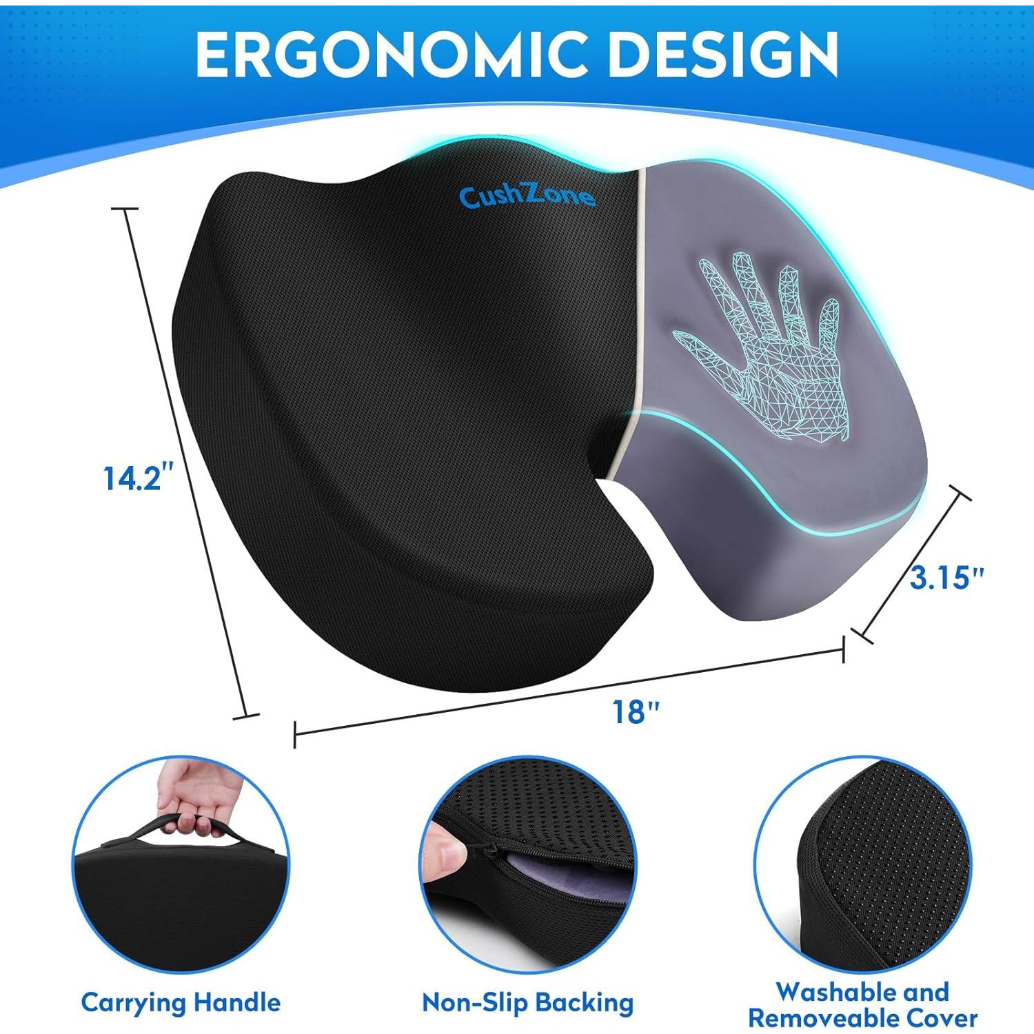 Cojín de Asiento Ergonómico CushZone de Espuma Viscoelástica