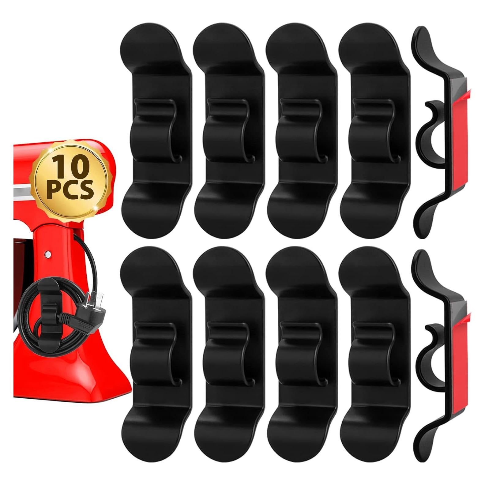 Organizador de Cables Jeymei 10Pcs Negro para Electrodomésticos