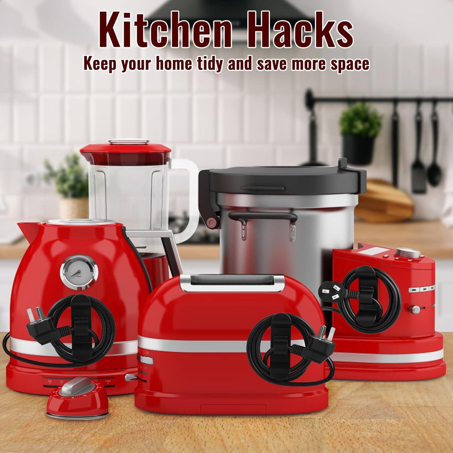 Organizador de Cables Jeymei 10Pcs Negro para Electrodomésticos