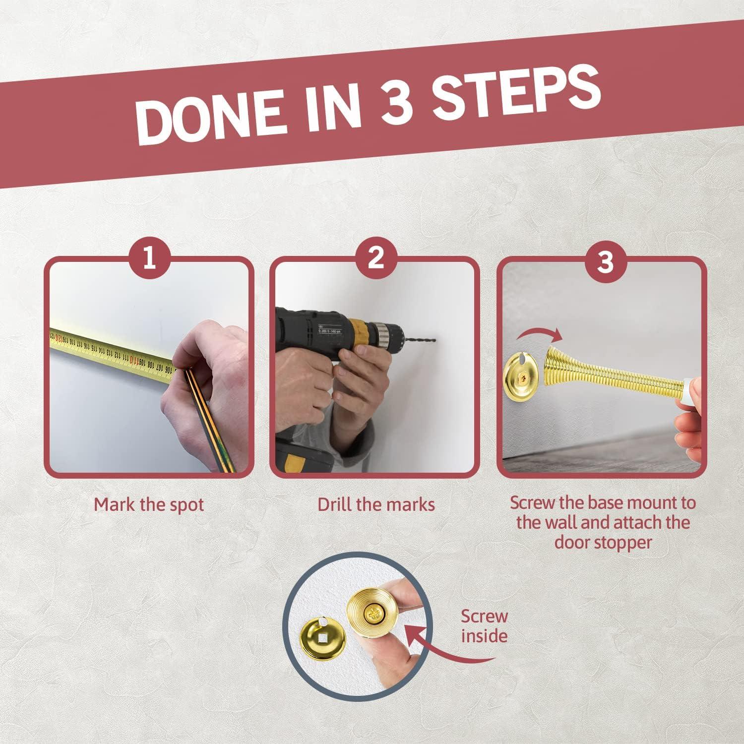 Tope de Puerta de Primavera Jack N' Drill 7+3 Piezas Acero