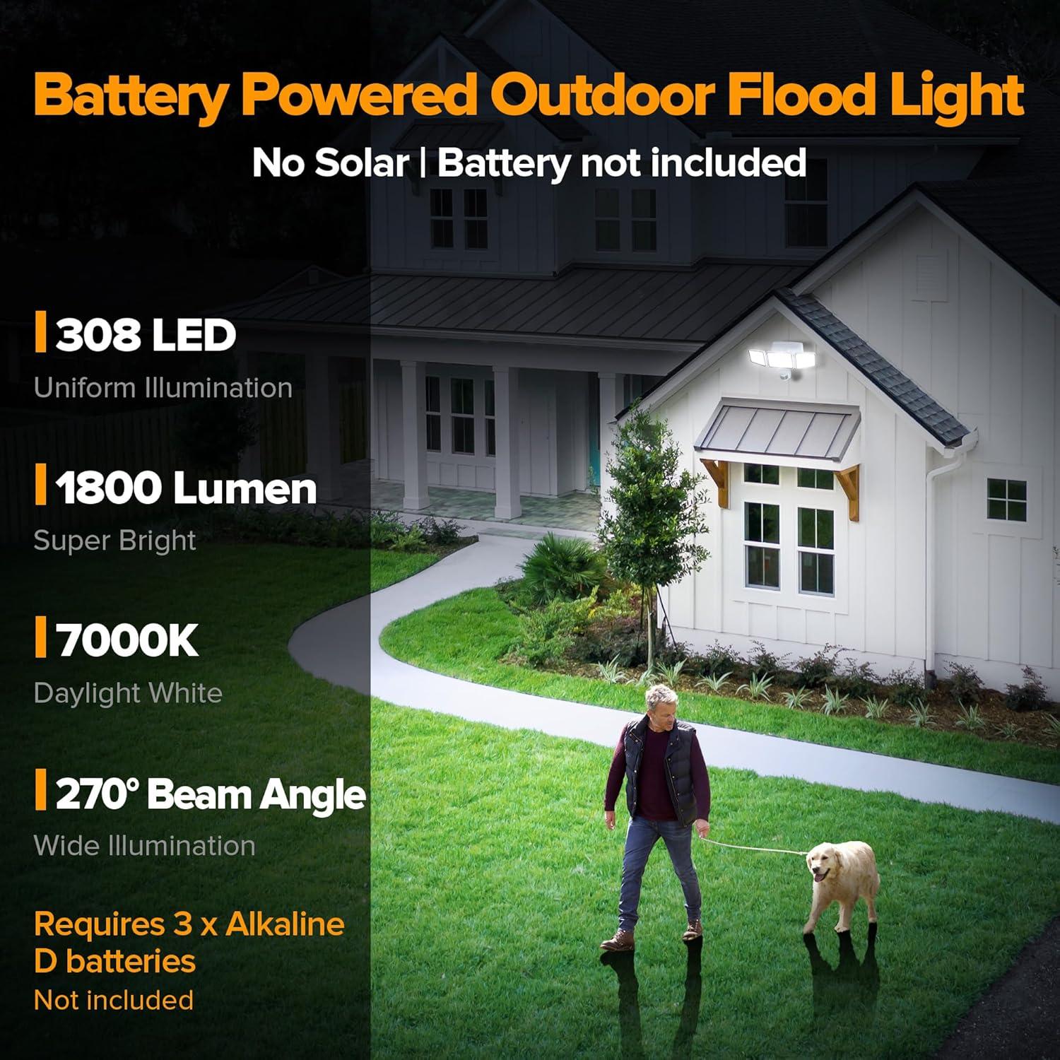 Luz de Sensor de Movimiento UME 302 LED 1800LM IP65 Blanca