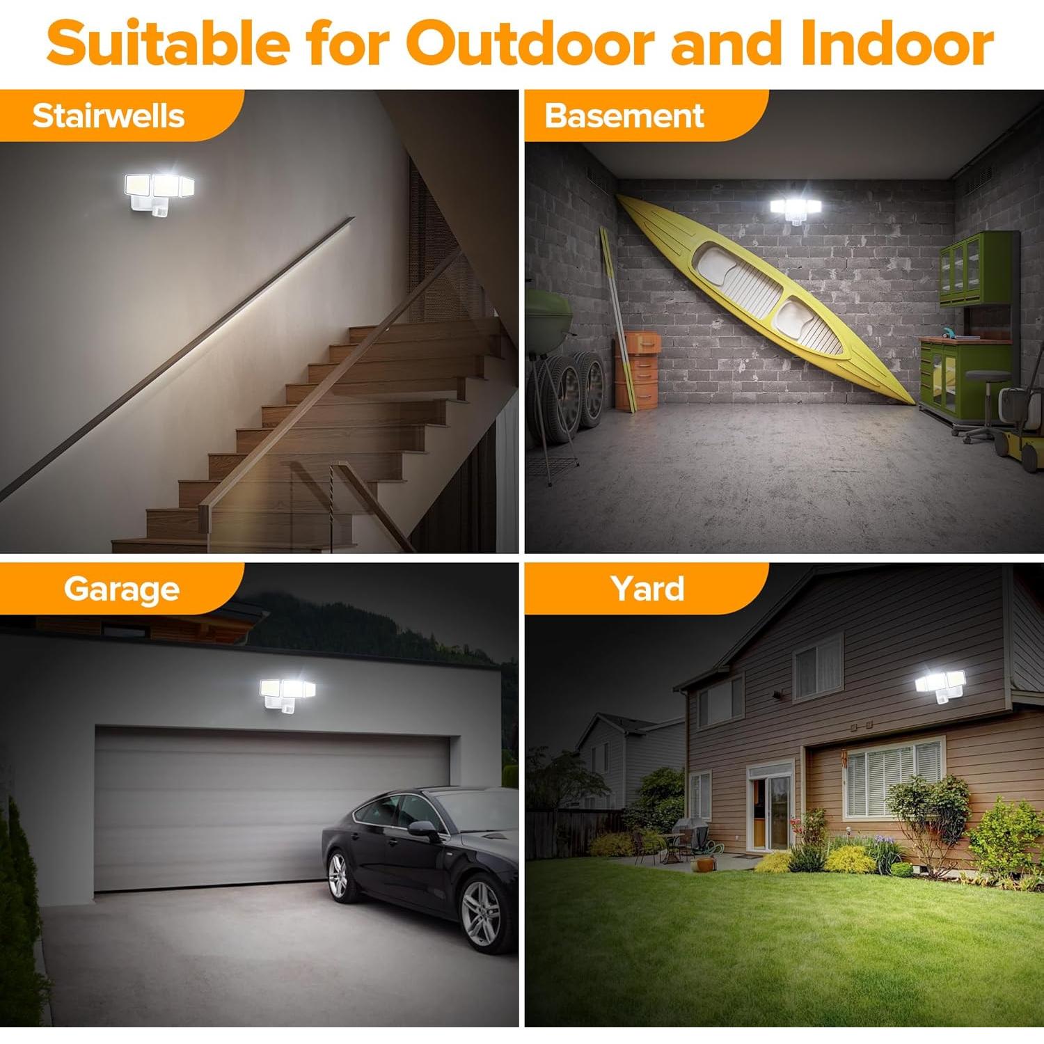 Luz de Sensor de Movimiento UME 302 LED 1800LM IP65 Blanca