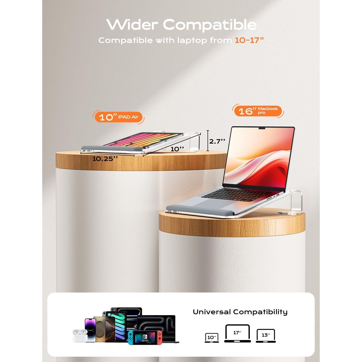 Soporte Ergonómico para Laptop LOXP NH-04B Acrílico Transparente