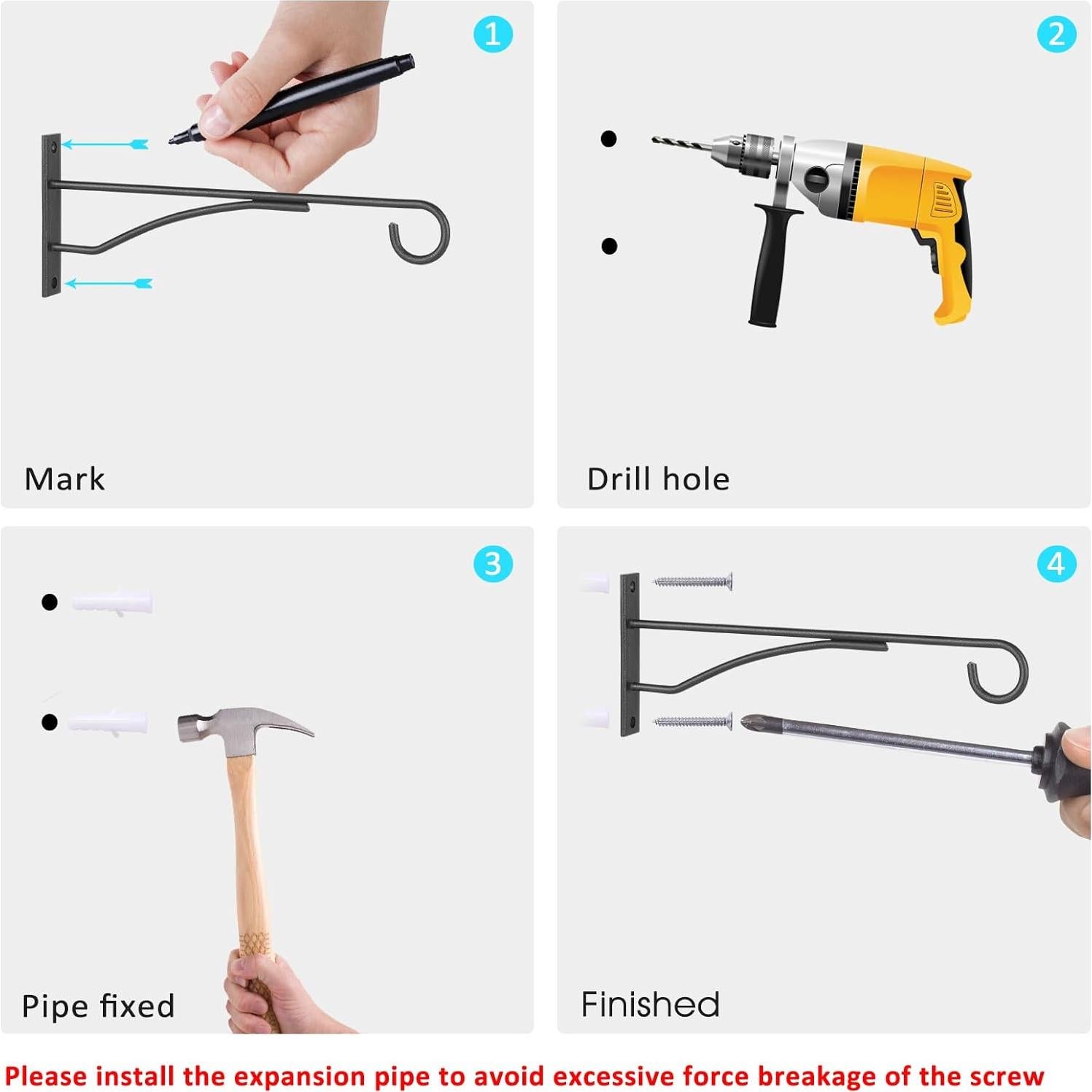 Soportes para Plantas Eyrosa 20 cm Paquete de 6 Metal Negro