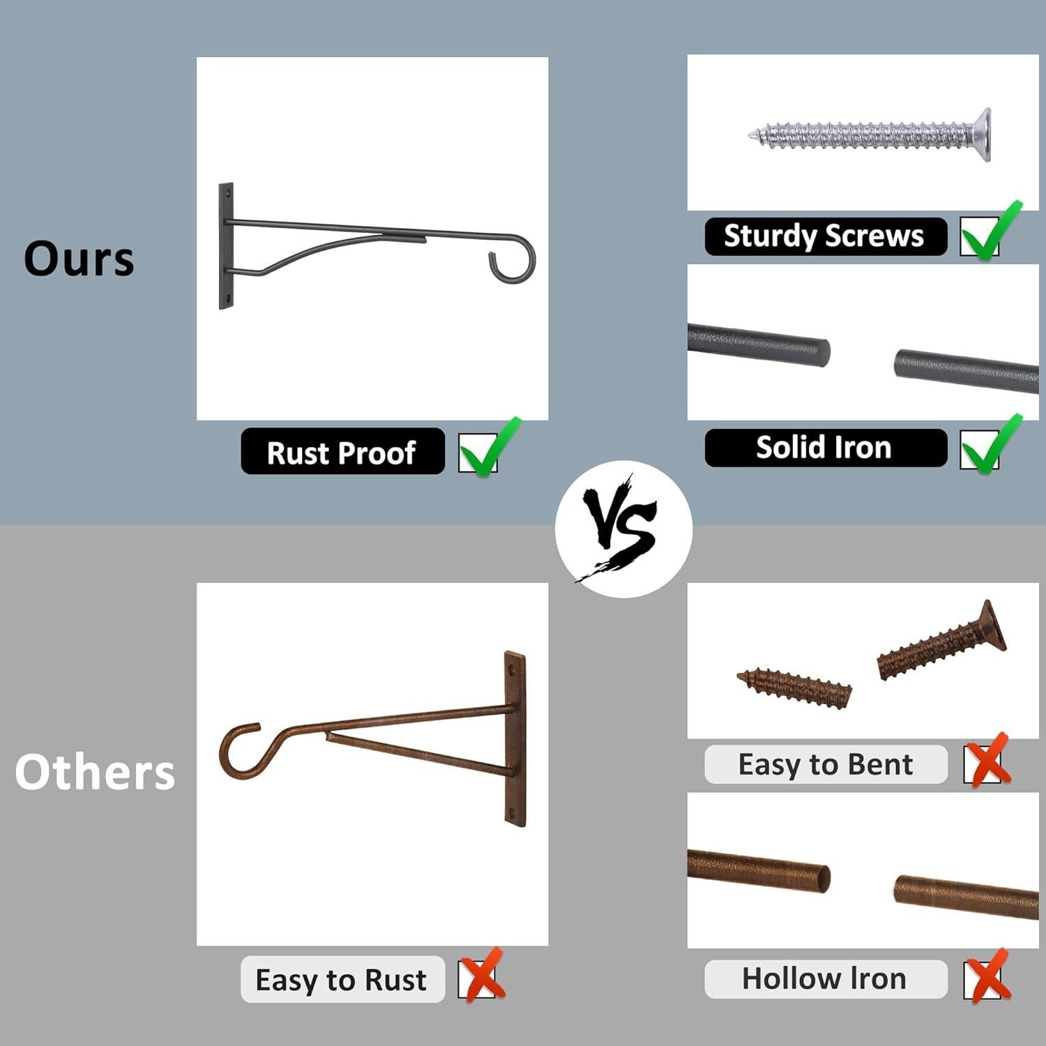 Soportes para Plantas Eyrosa 20 cm Paquete de 6 Metal Negro