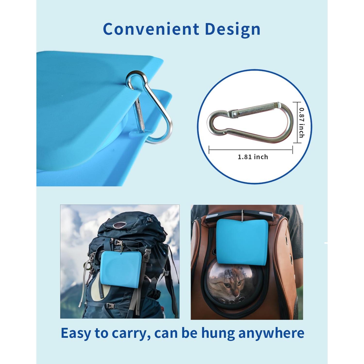 Cuenco Plegable 2-en-1 LPFLASAT para Perros y Gatos - Silicona Antideslizante