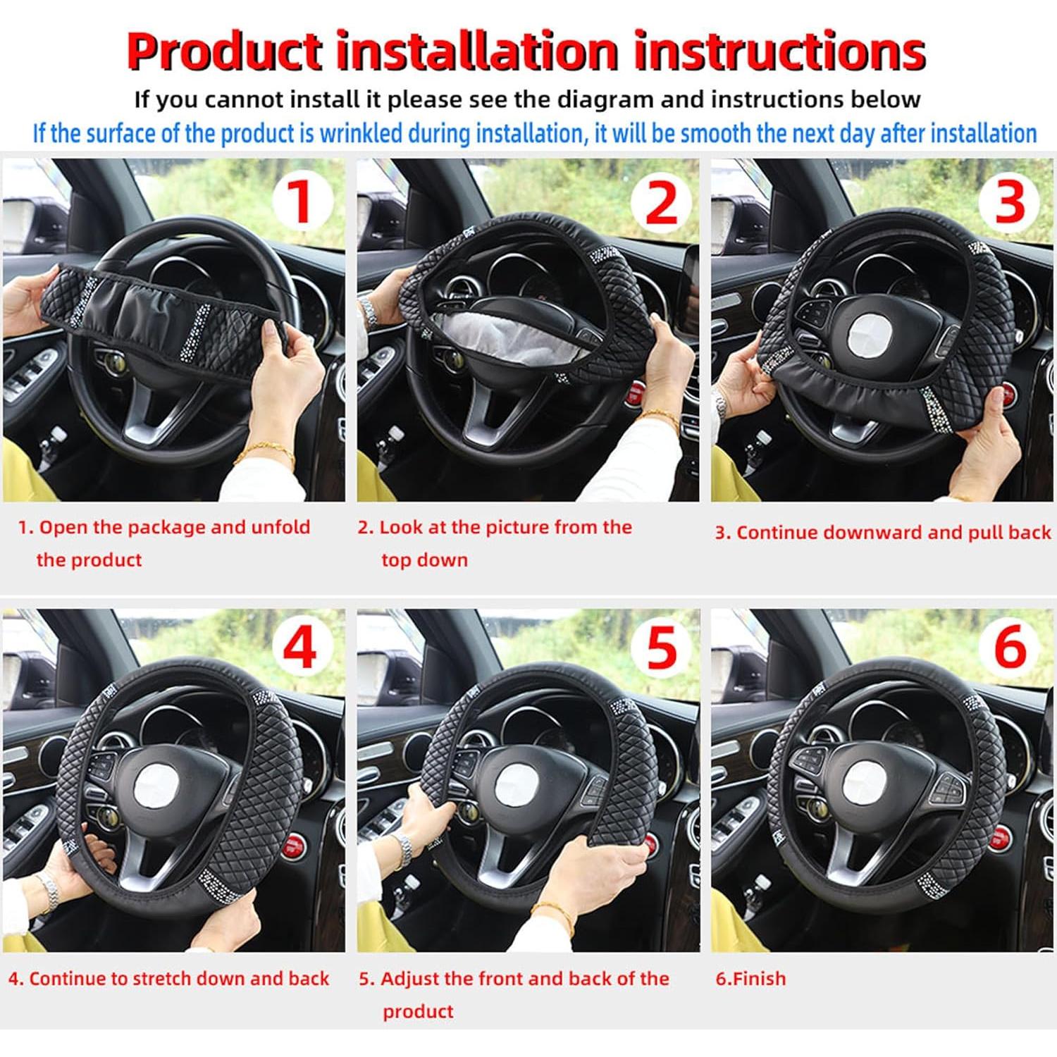 Cubierta de Volante de Coche Brillante Couslcd 38 cm Beige