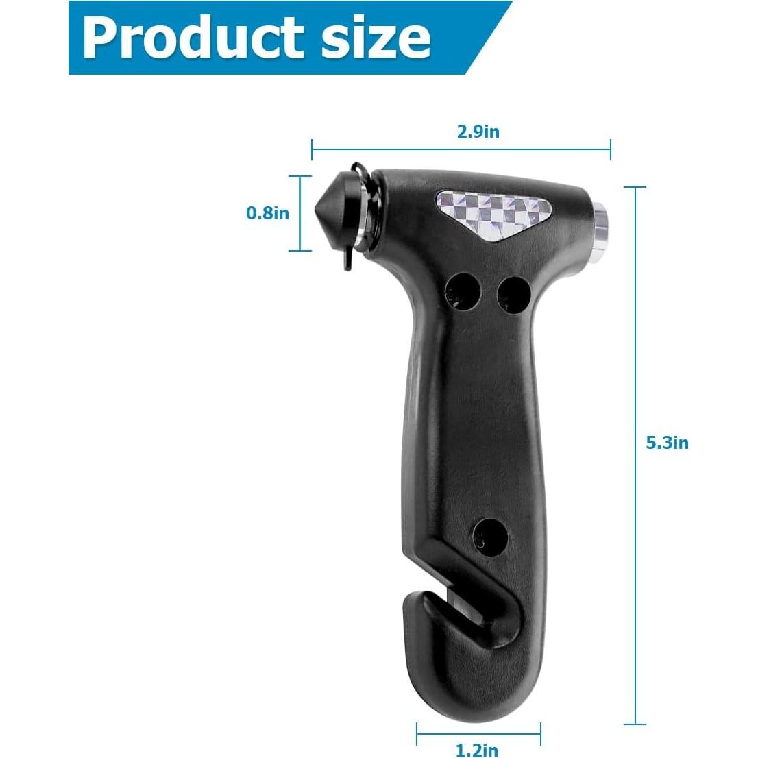 Martillo de Seguridad BELOMI para Automóvil 5-en-1 Negro