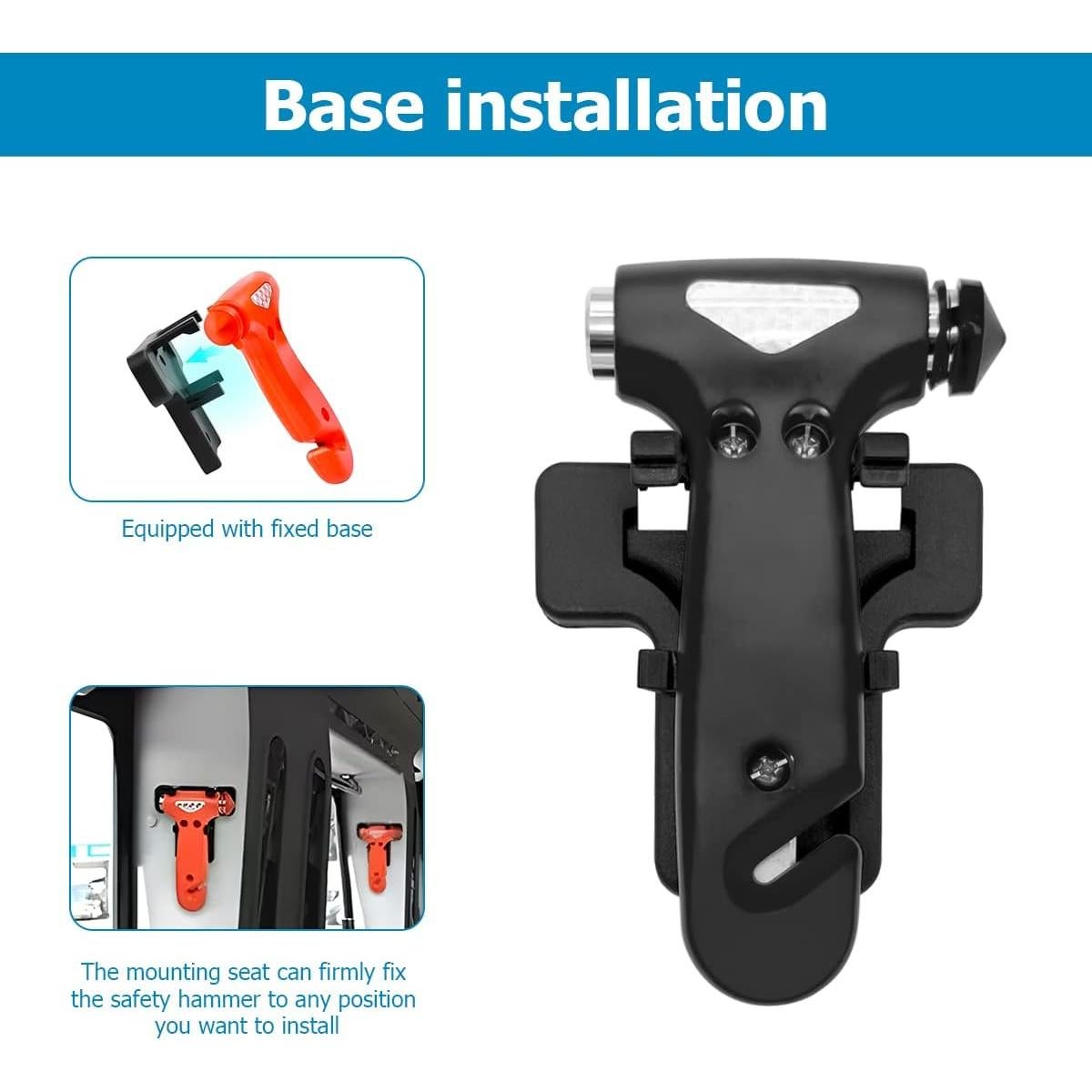 Martillo de Seguridad BELOMI para Automóvil 5-en-1 Negro