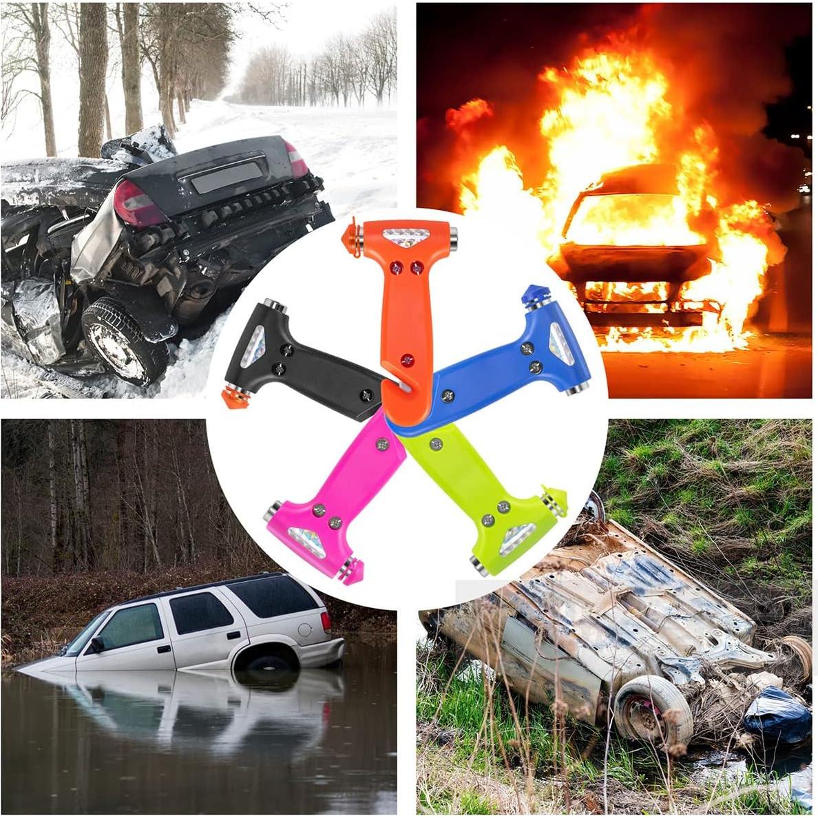 Martillo de Seguridad BELOMI para Automóvil 5-en-1 Negro