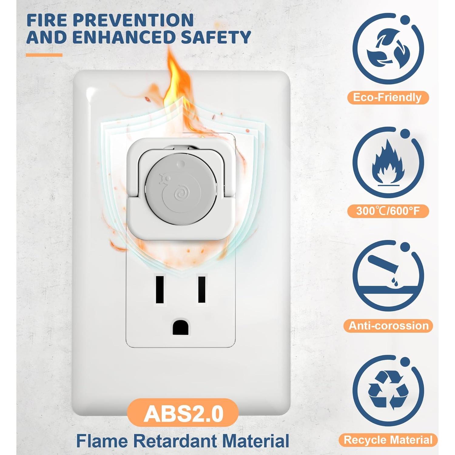 45 Cubiertas de Enchufe a Prueba de Bebés Gris - Seguridad Infantil