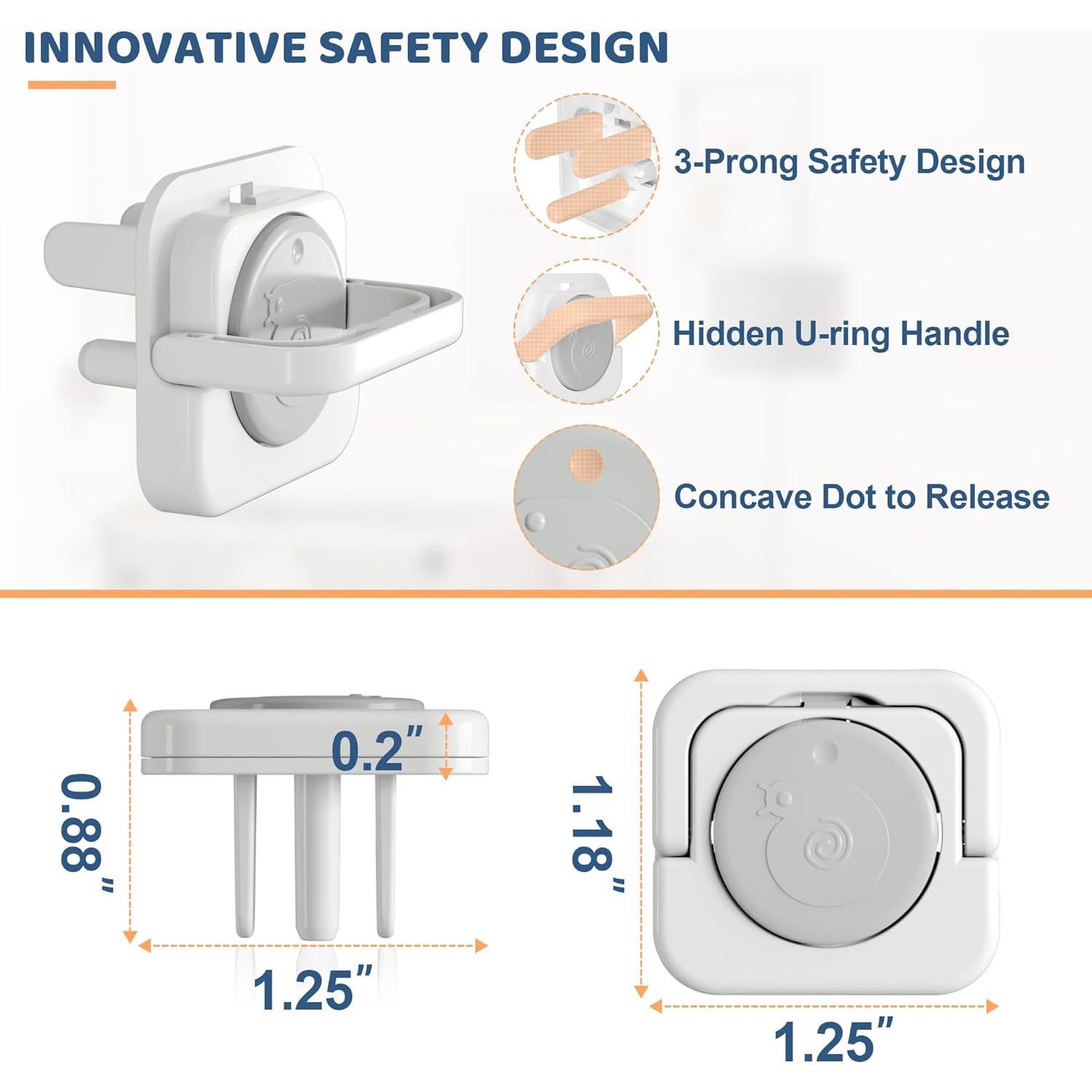 45 Cubiertas de Enchufe a Prueba de Bebés Gris - Seguridad Infantil