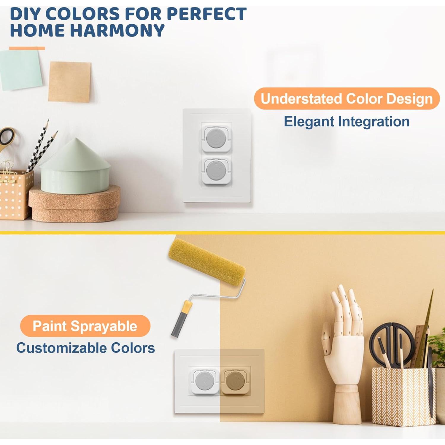 45 Cubiertas de Enchufe a Prueba de Bebés Gris - Seguridad Infantil