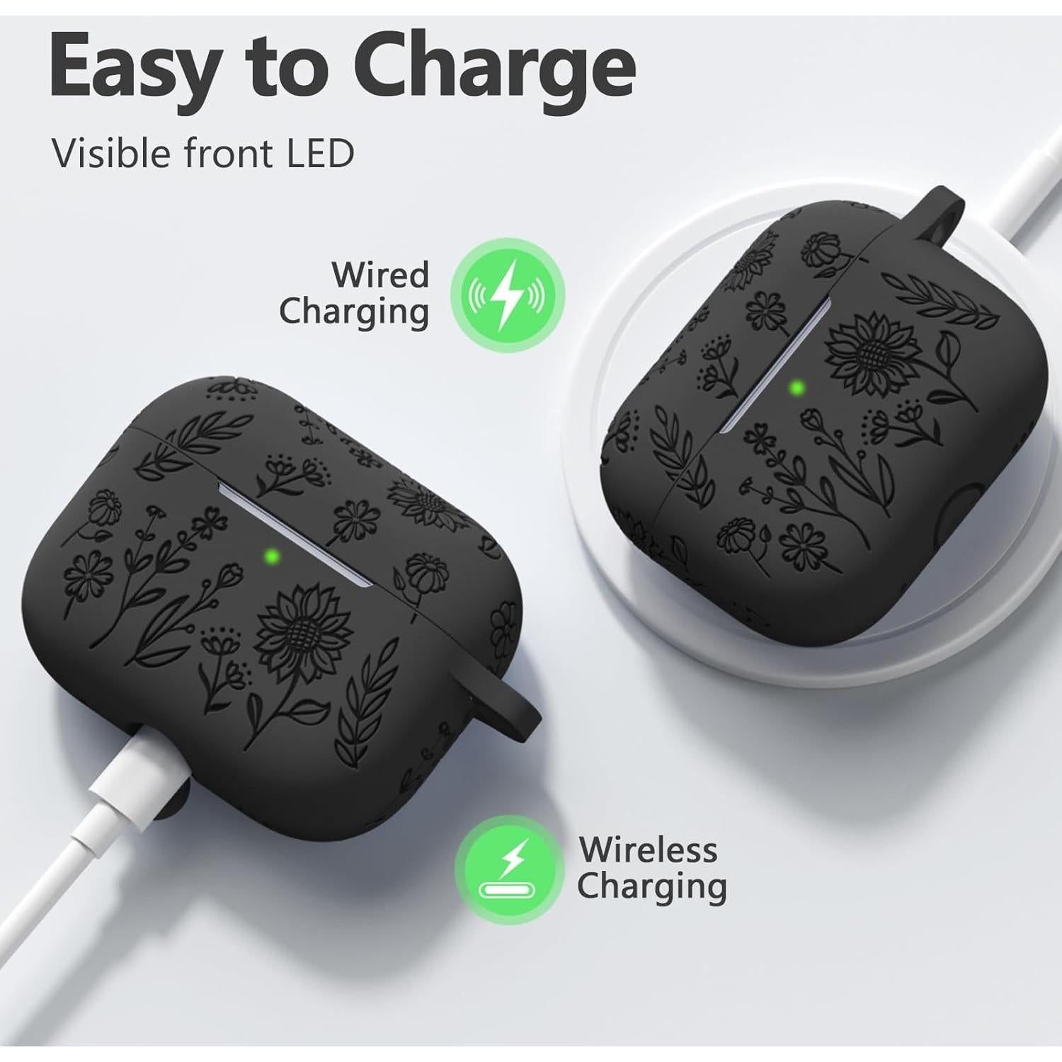 Funda de Silicona Hamile para AirPods Pro 2da Gen - Negro