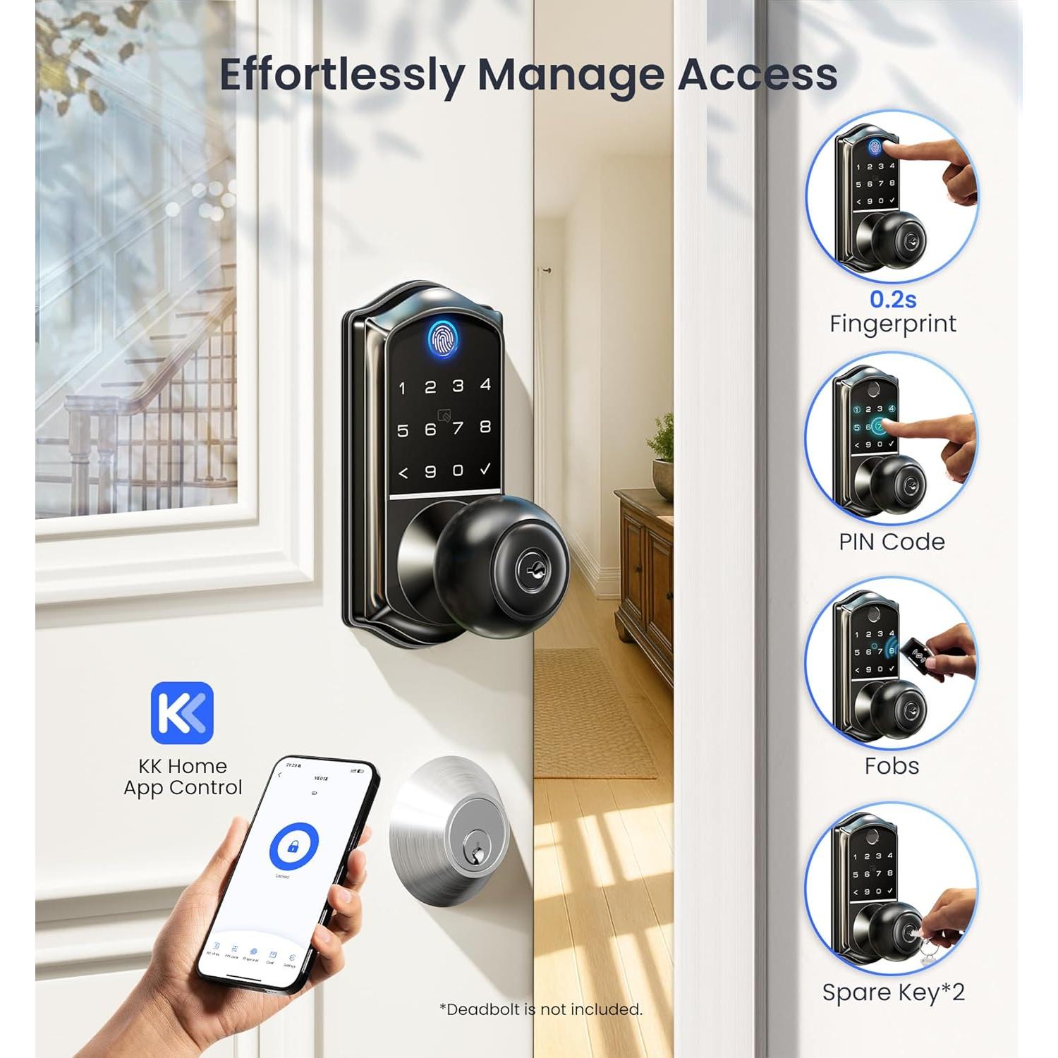 Cerradura Inteligente Veise VE018 - Huella Dactilar y App, IP55